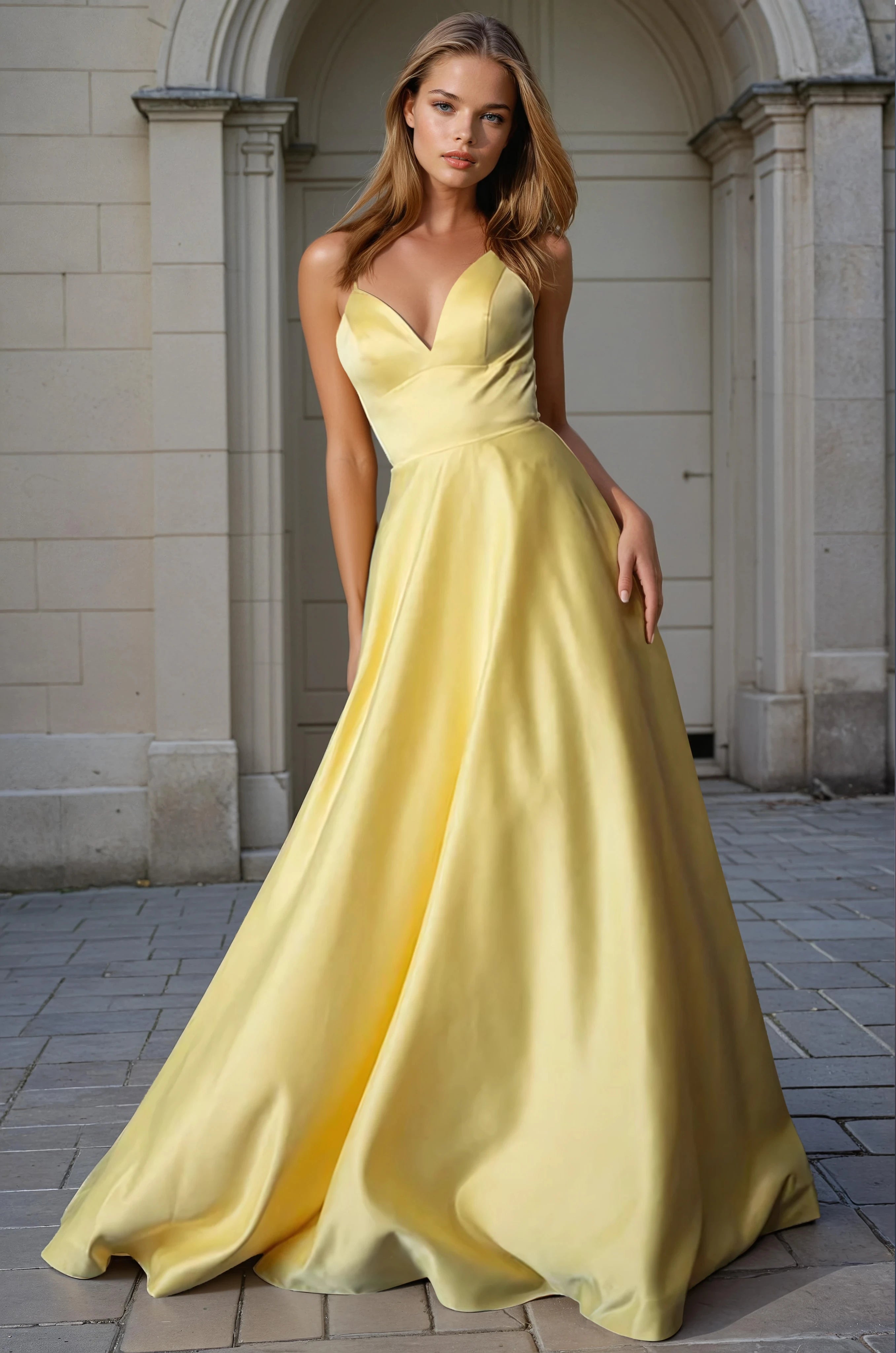 PATEL A Line Satin Ball Gown Prom & Formal Dress in Australia | One Honey Boutique