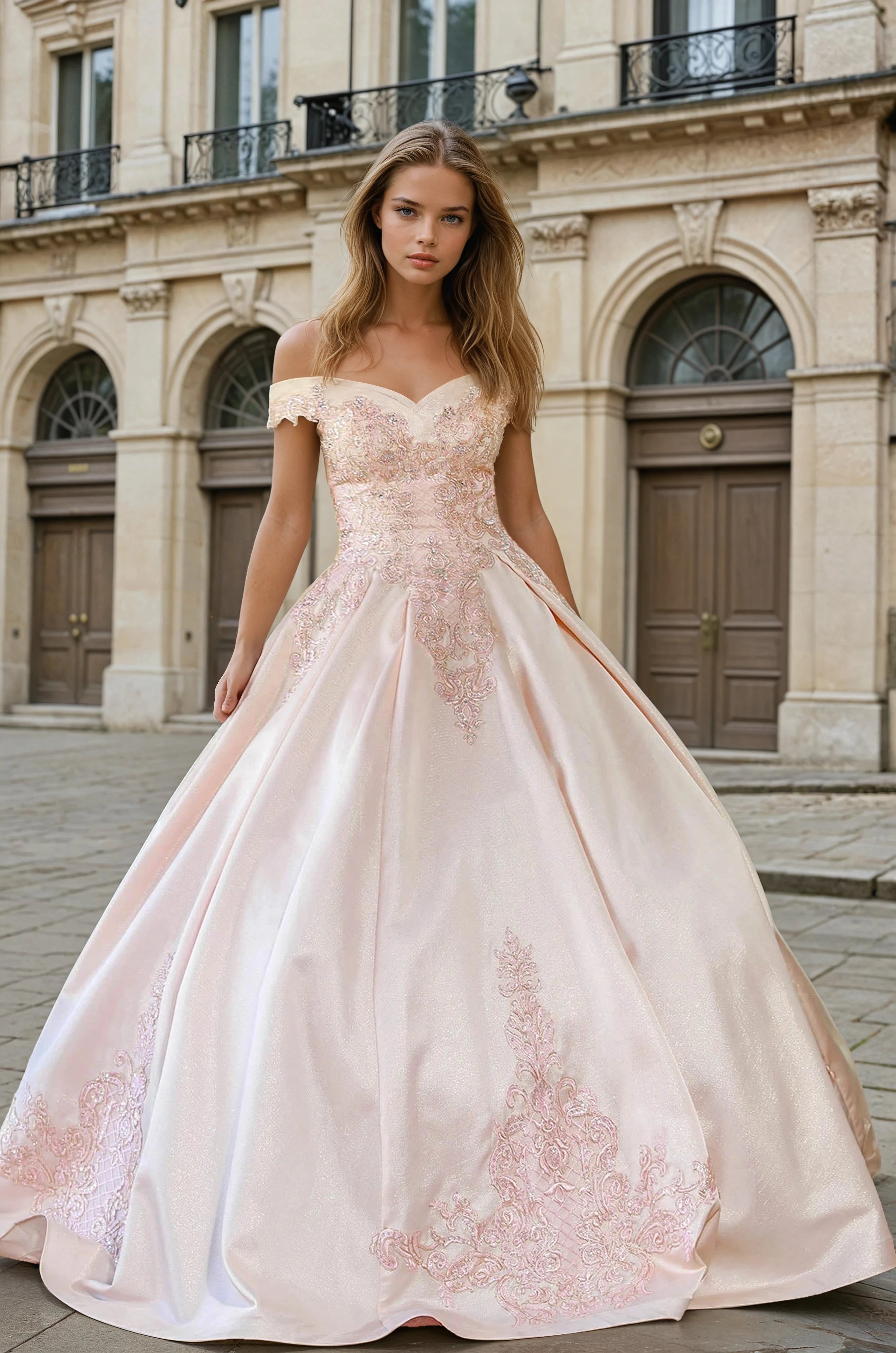 CANETLLA Off Shoulder Quinceanera Ball Gown Formal Dress