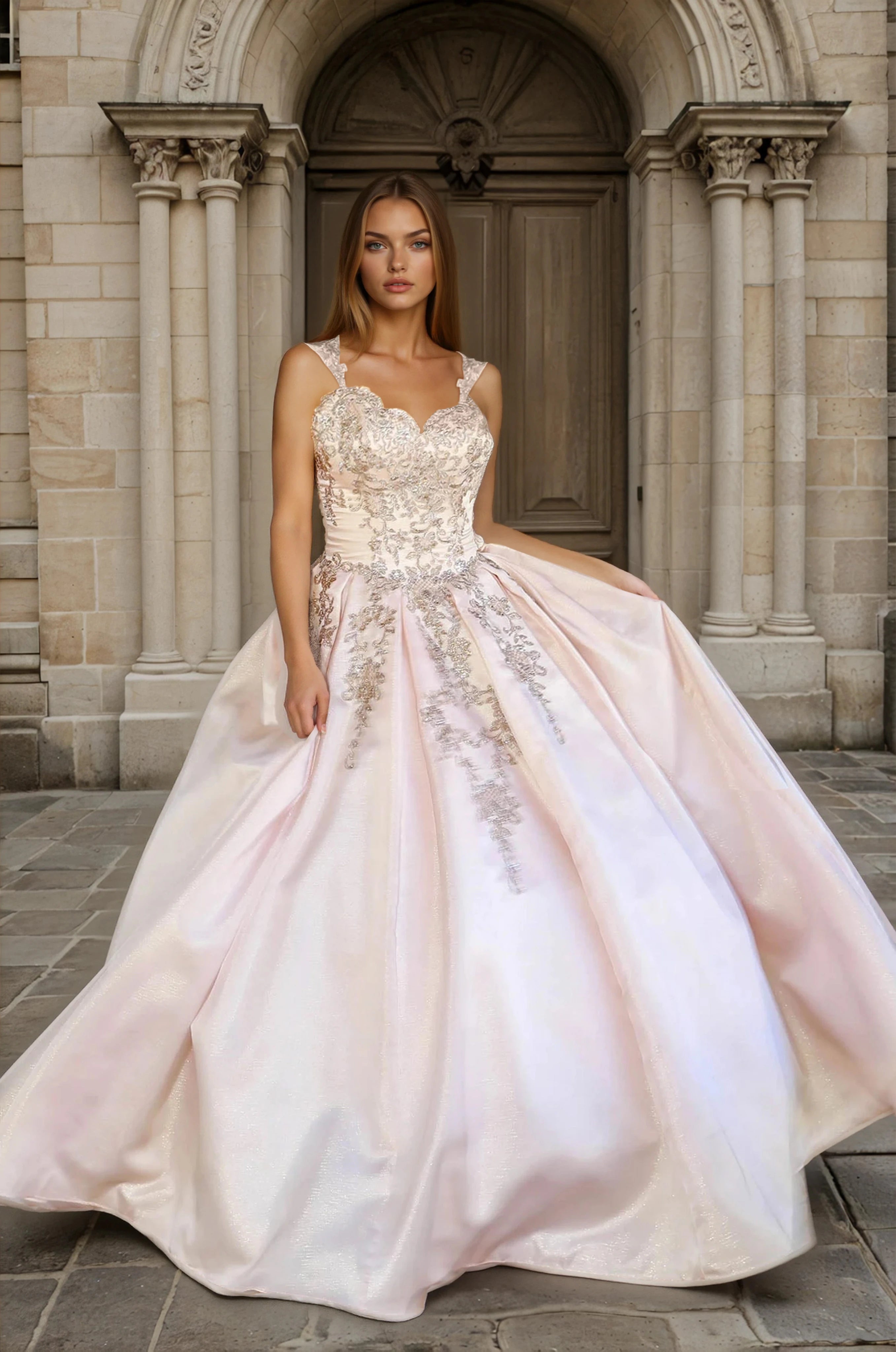 CANETINA Lace Strap Quinceanera Ball Gown Formal Dress