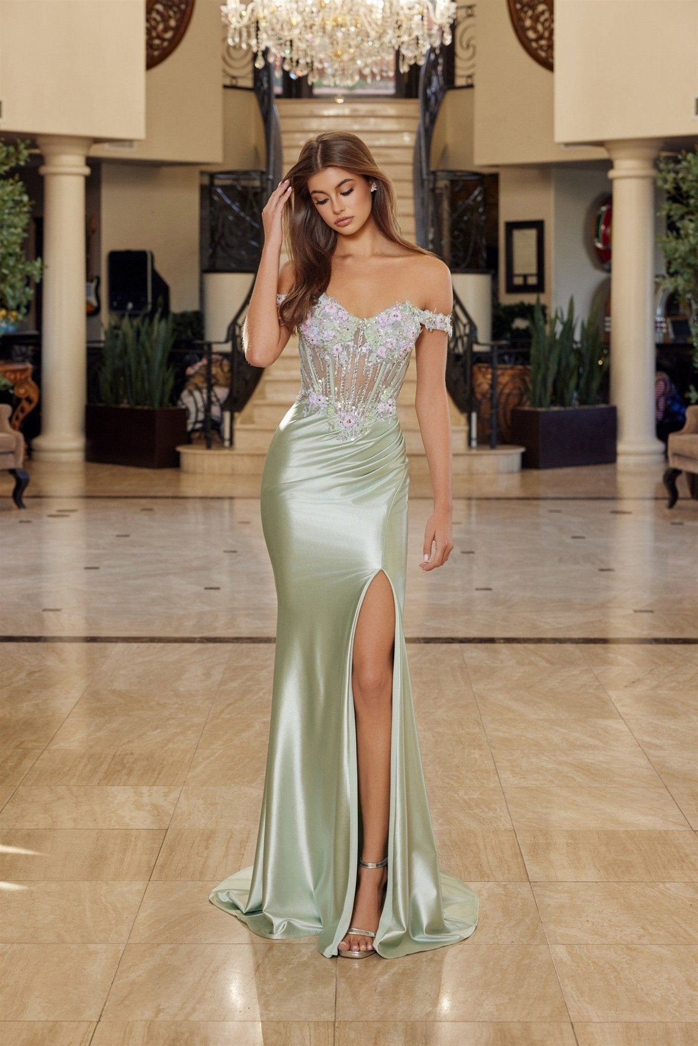 MASAMI Satin Off - Shoulder Sweetheart Prom & Formal Dress in Australia | One Honey Boutique
