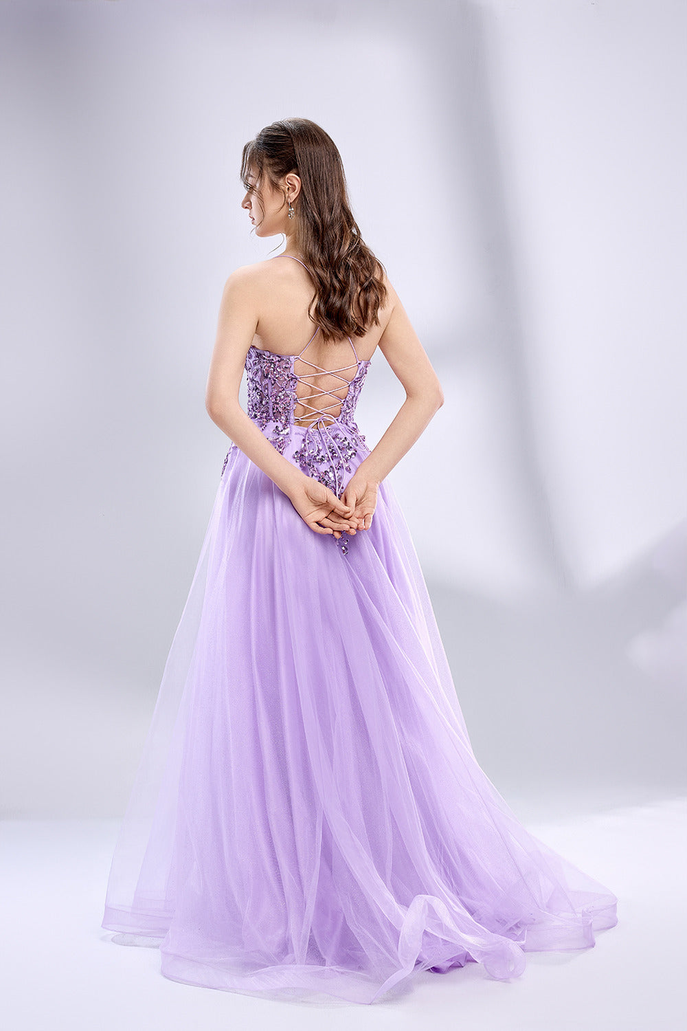 Honey Couture NOVINE Sequin & Glitter Mesh Tulle Formal Dress