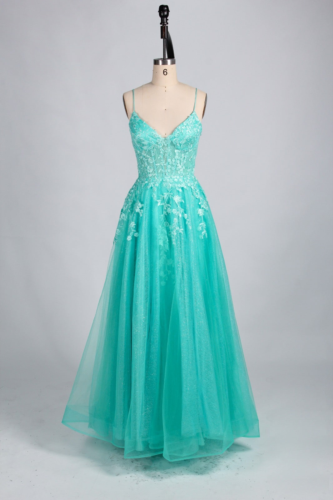 Honey Couture KAELA Lace & Mesh Feature Tulle Formal Dress