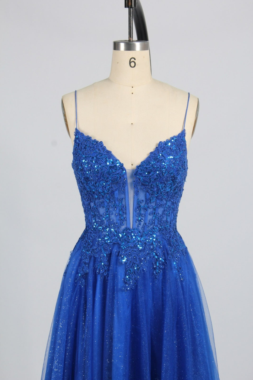 Honey Couture LYRA Corset Back Lace Bodice Tulle Formal Dress