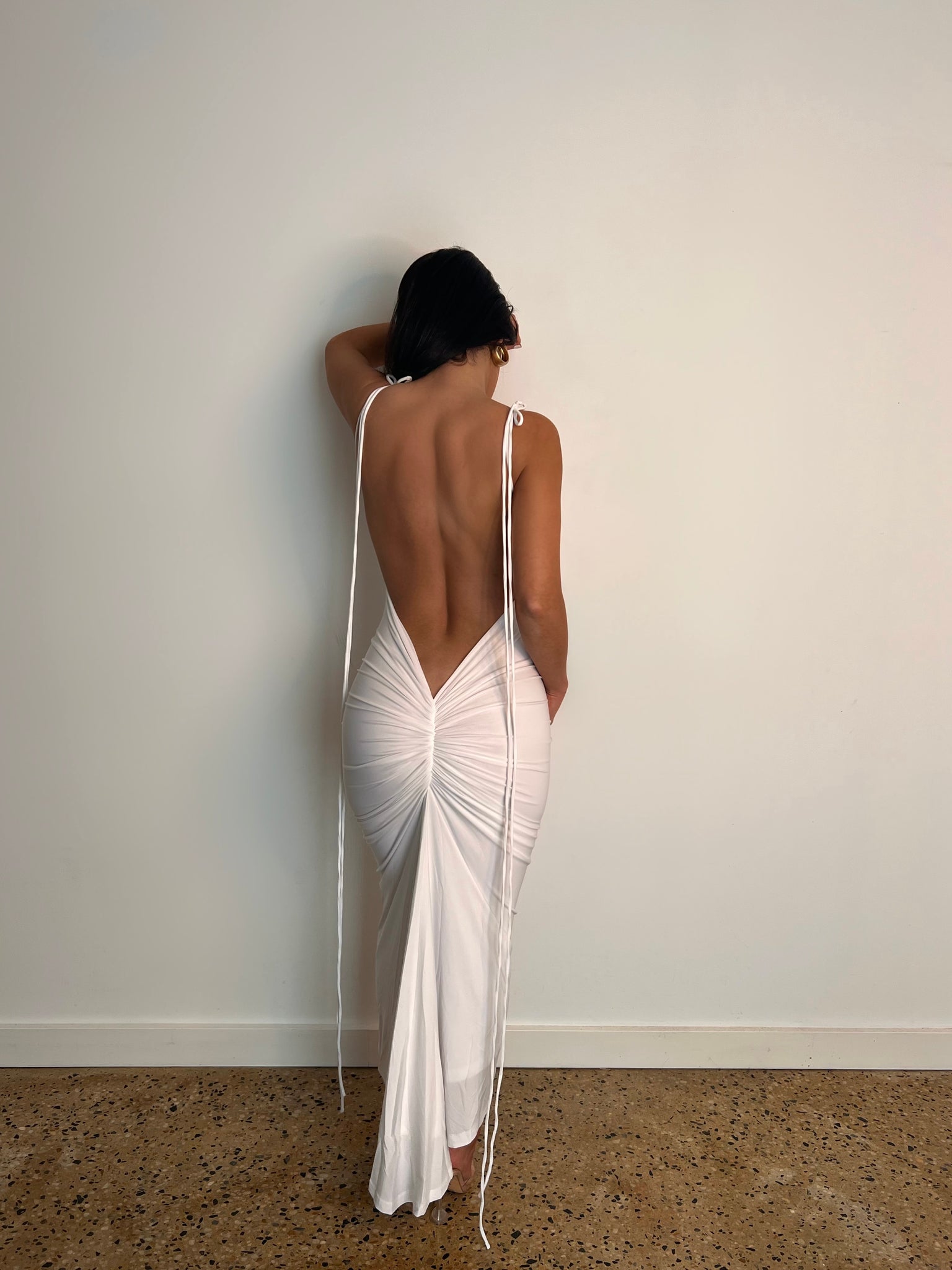 MÉLANI The Label AZARI Midi Dress in White