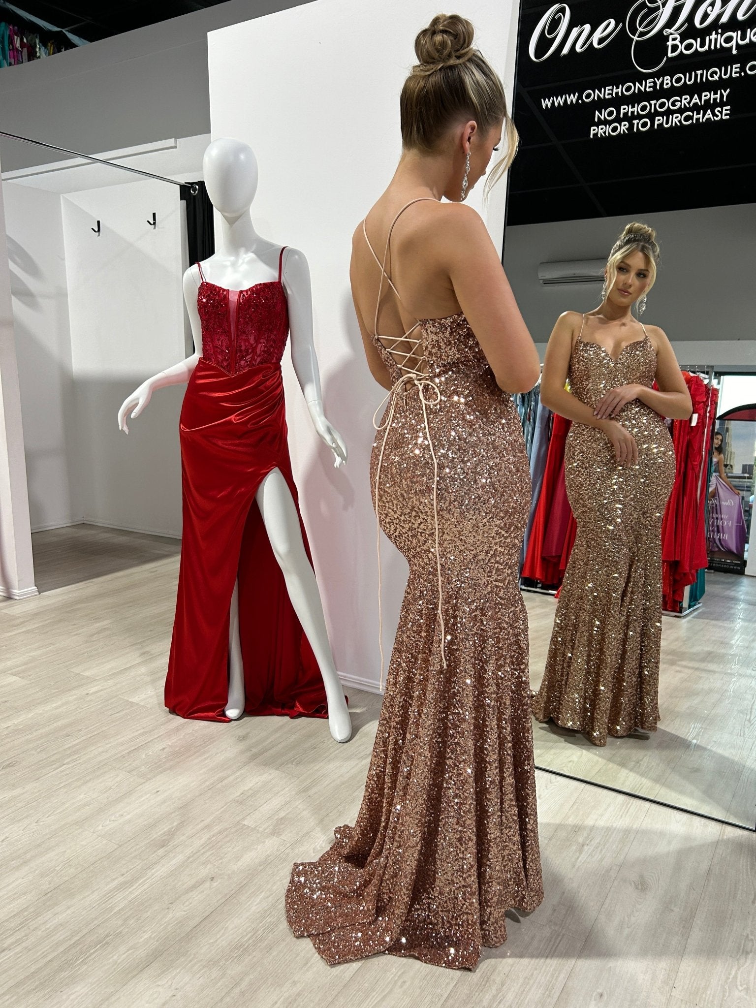 NORMA Sequin Hidden Corset Mermaid Prom & Formal Dress in Australia | One Honey Boutique