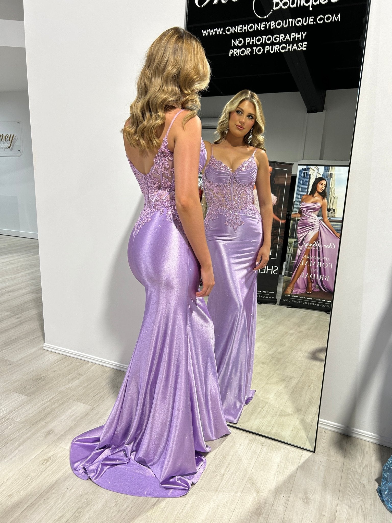OLYMIA Embellished Bustier Stretch Glitter Satin Mermaid Formal Dress in Australia | One Honey Boutique