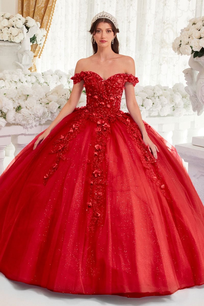 ARACELY Off Shoulder Corset Beaded Quinceañera Ball Gown Dress