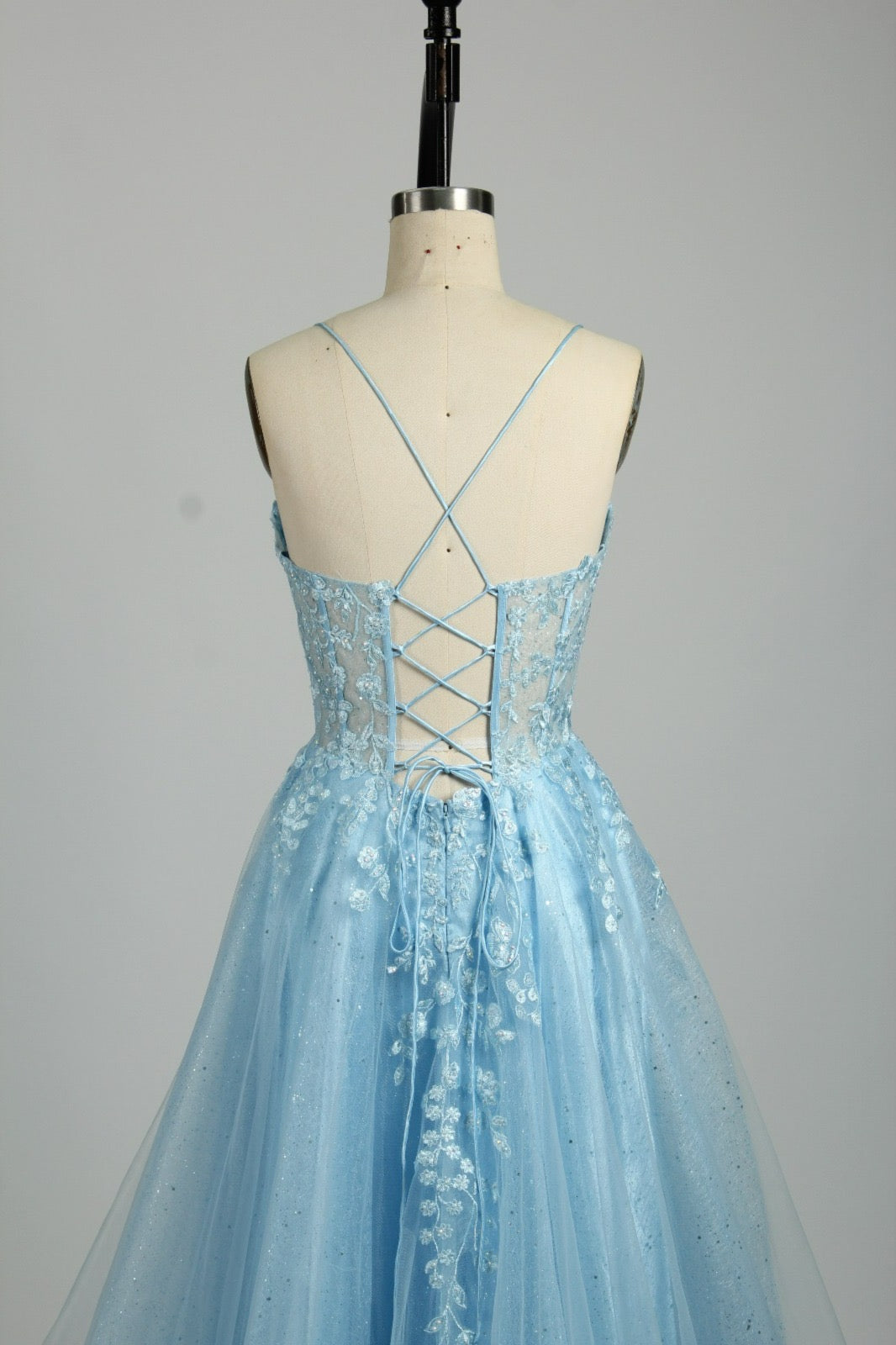 Honey Couture KAELA Lace & Mesh Feature Tulle Formal Dress