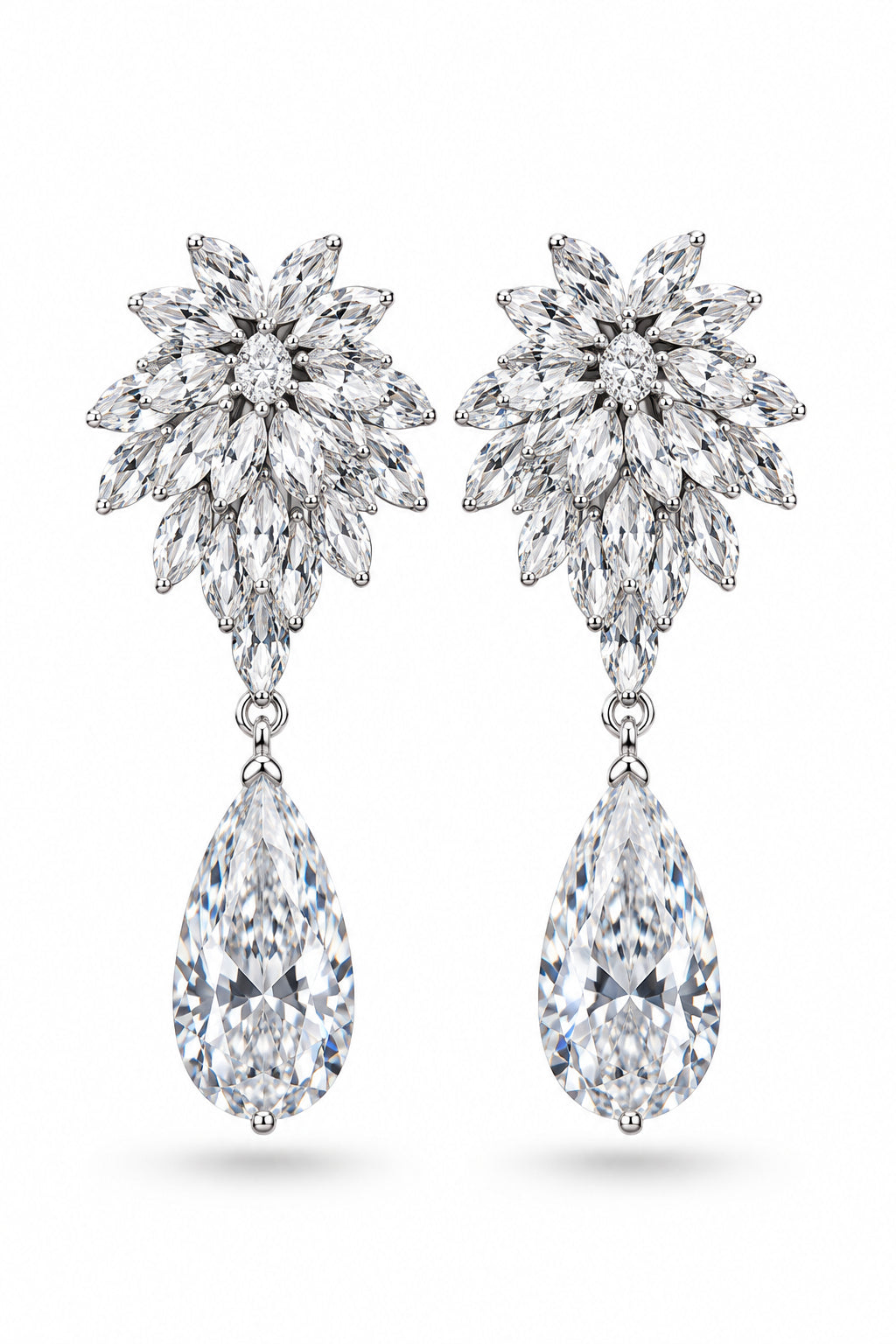 ZAFIRA Crystal Marquise Drop Statement Earrings