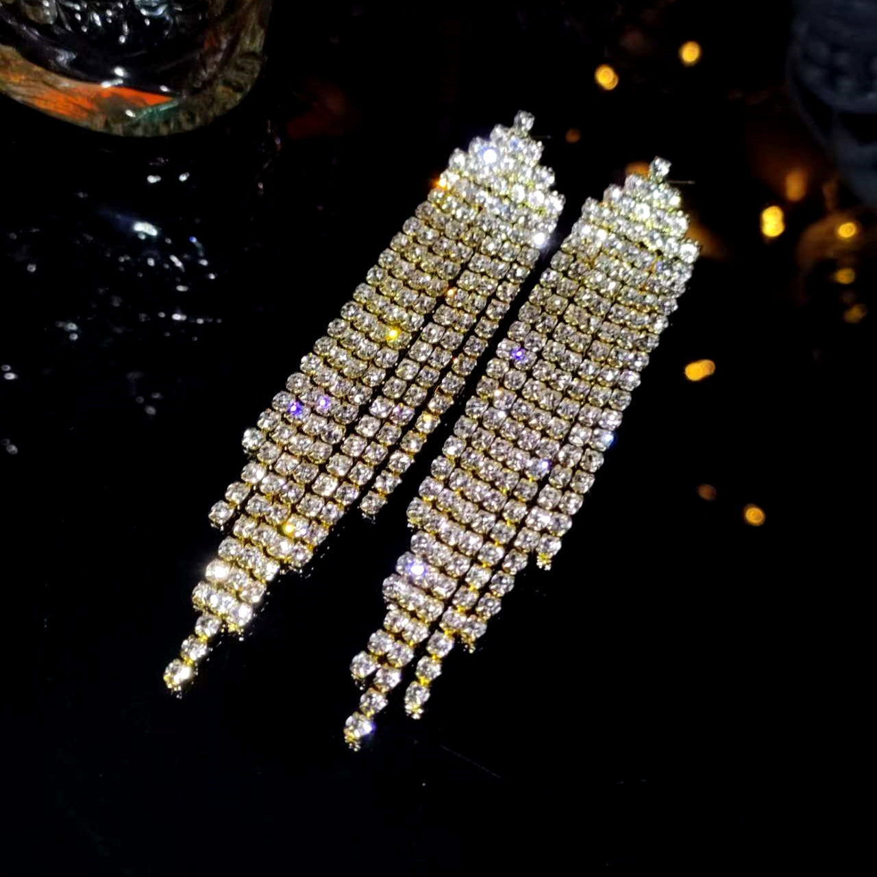 Crystal Waterfall Statement Earrings