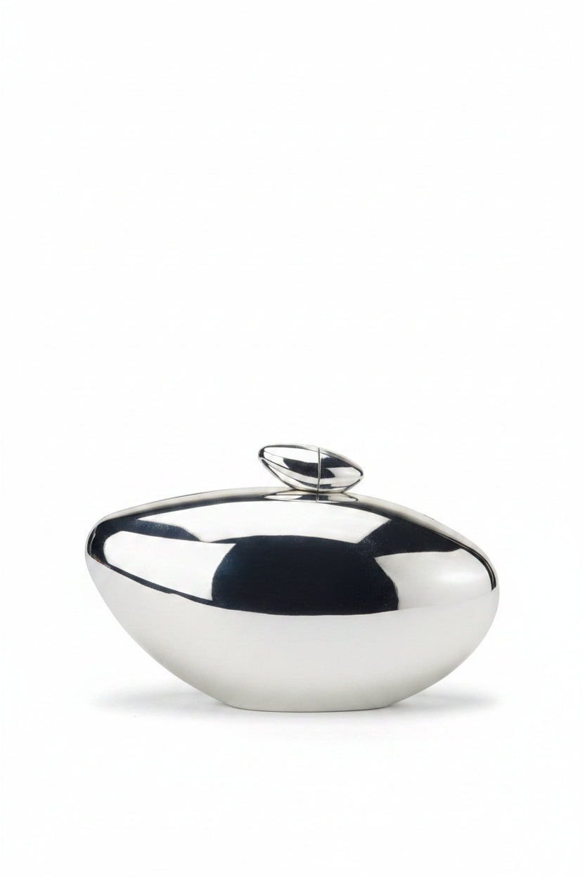 Honey Couture NOVA Sculptural Oval Hard Case Clutch Bag