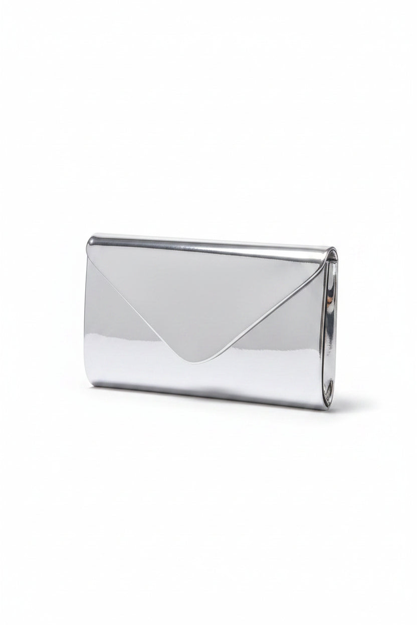 Honey Couture VIVIENNE Metallic Envelope Clutch Bag