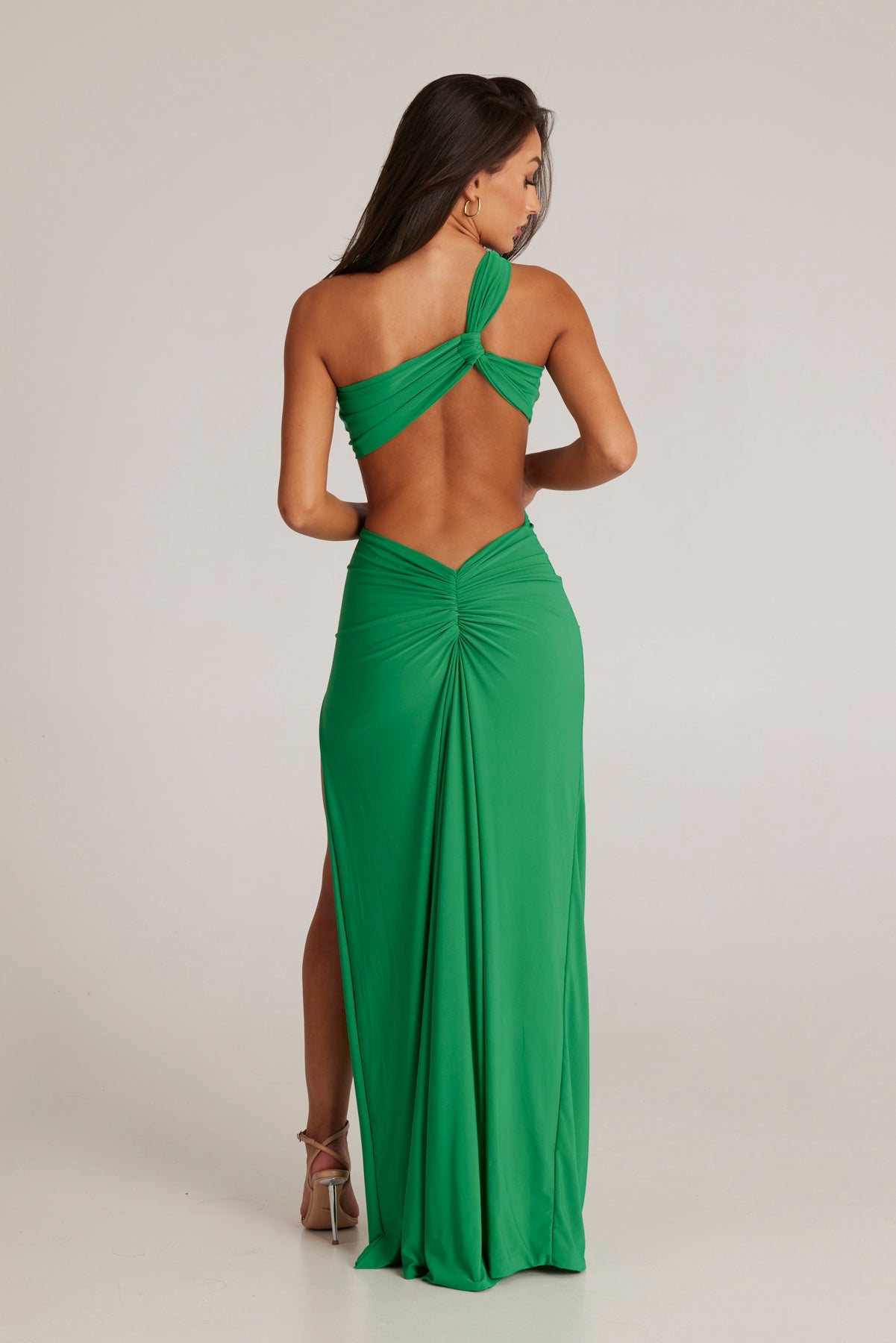MÉLANI The Label EVE Green Cut Out Form Fitted Midi Dress
