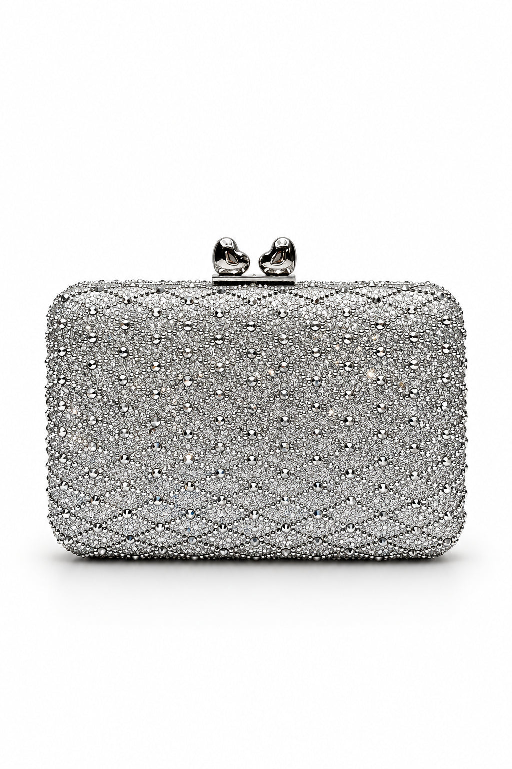 VESPER Crystal Wave Heart Clasp Evening Clutch Bag