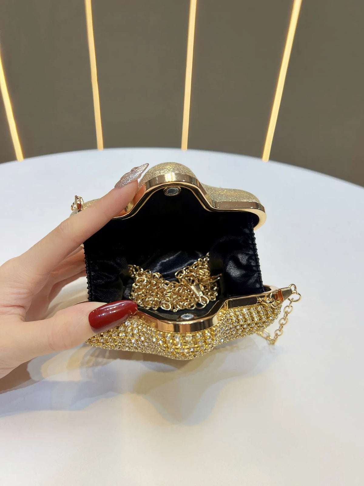 STELLA Crystal Star Rhinestone Evening Clutch Bag