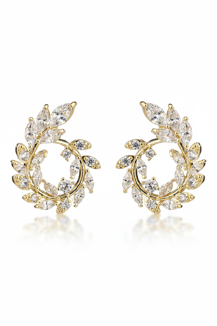 Gregory Ladner Mini Wreath Marquise CZ Stud Earrings