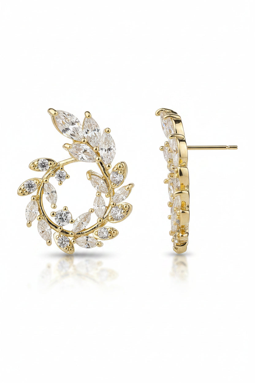 Gregory Ladner Mini Wreath Marquise CZ Stud Earrings