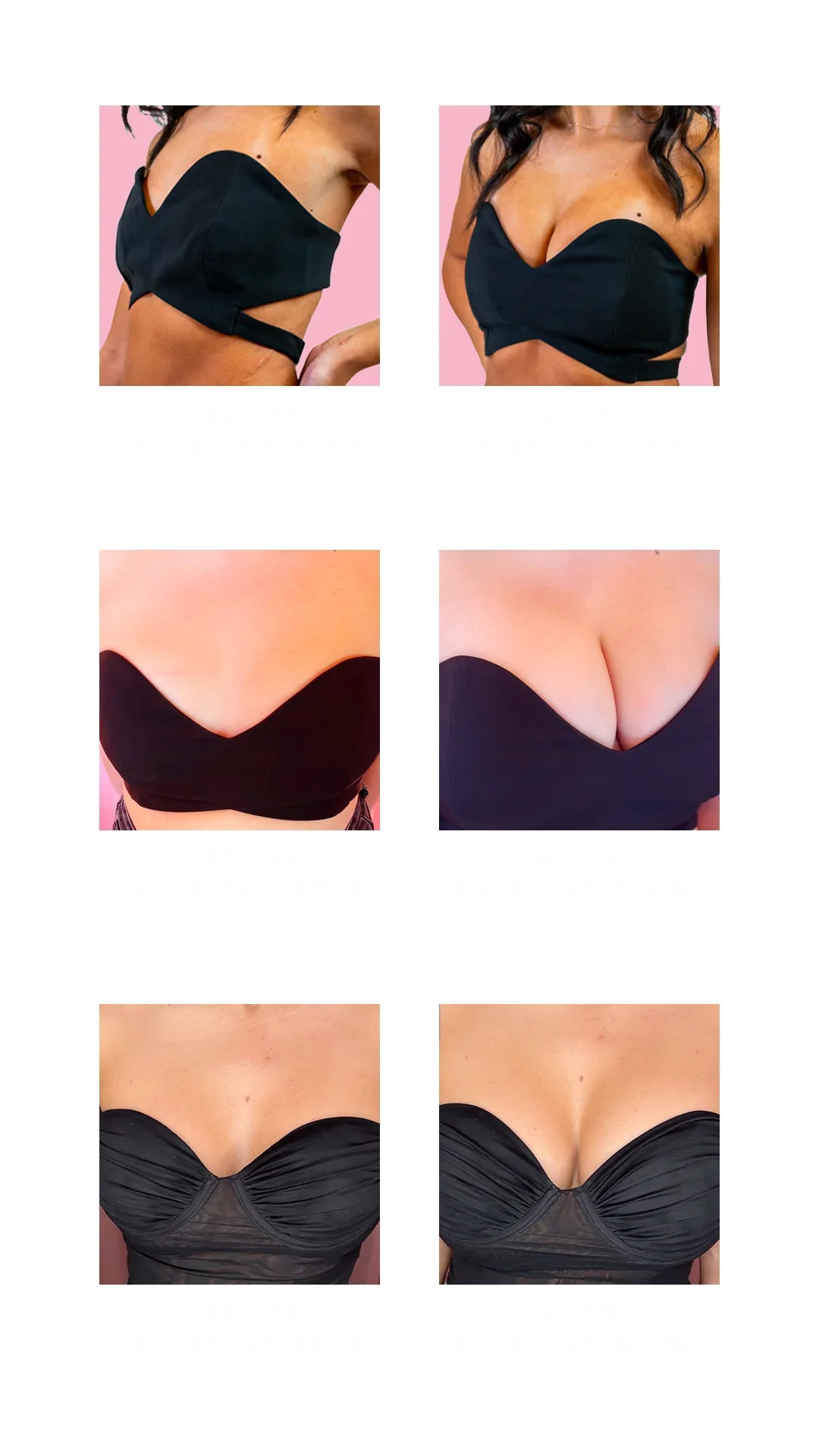 Booby Tape Boost Reusable Silicone Breast Inserts for Enhanced Cleavage Lift