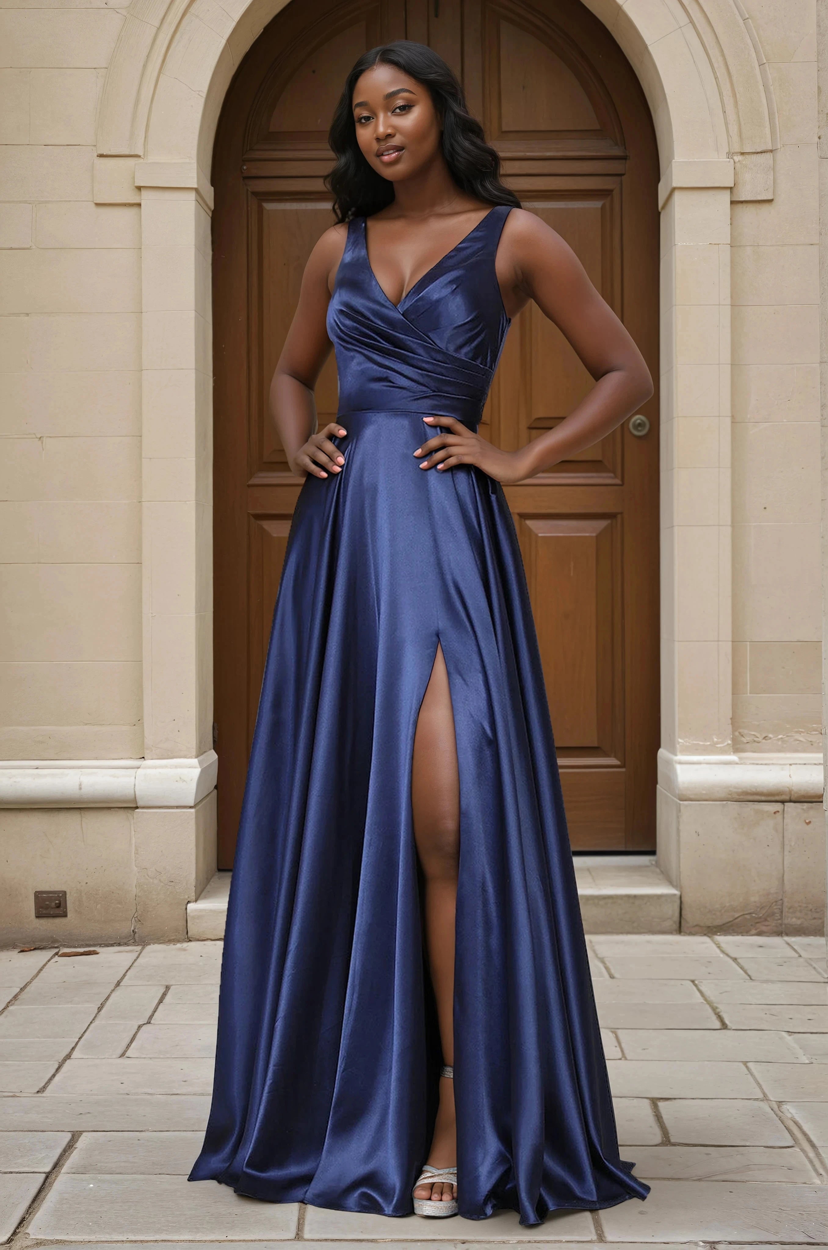 TAMARA Satin A Line Prom & Formal Dress