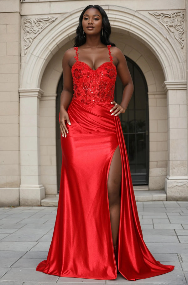 LARNI Lace Keyhole Back Mermaid Prom Dress – One Honey Boutique