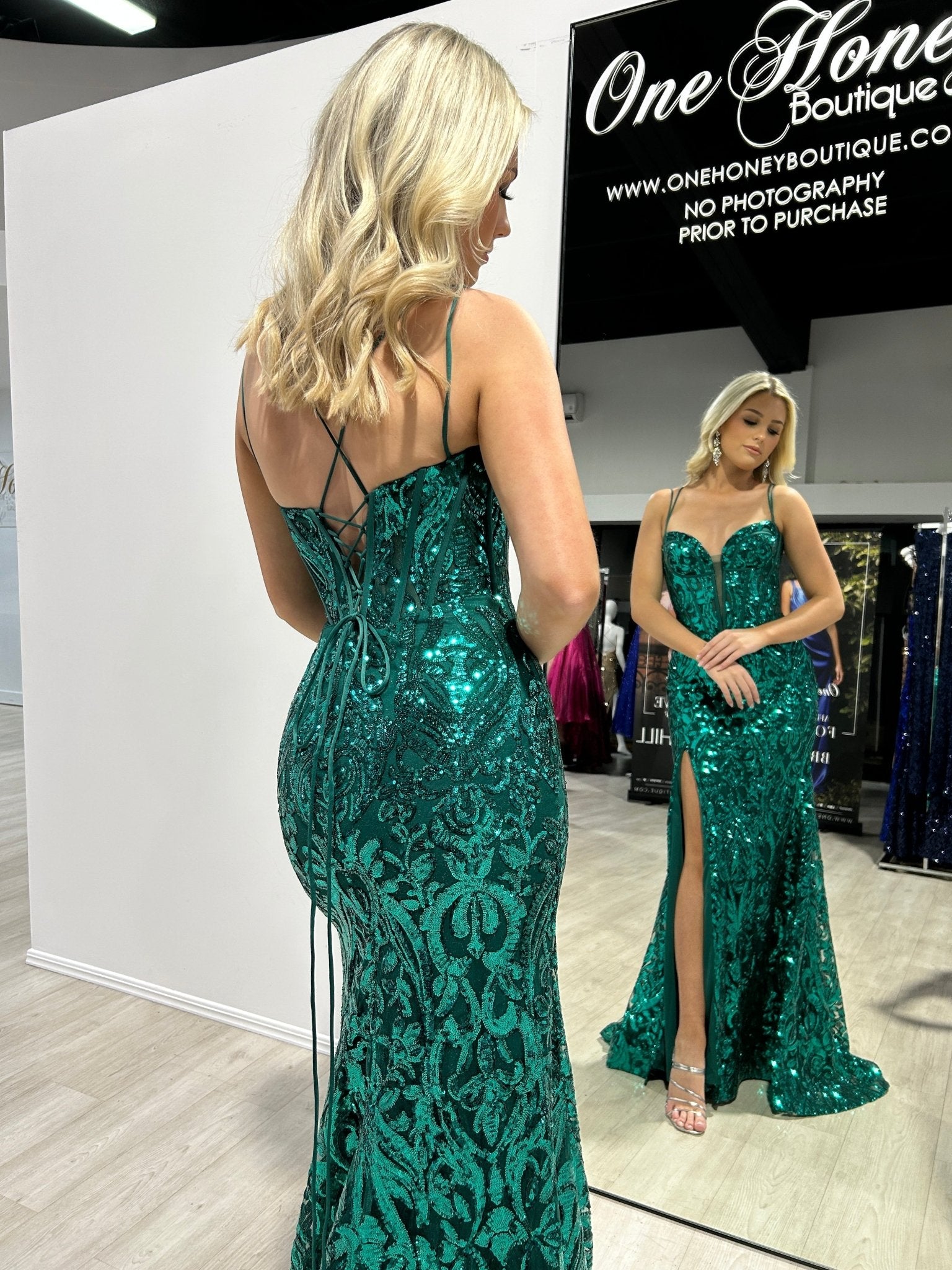 MILLIE Sequin Corset Mermaid Formal Gown Dress in Australia | One Honey Boutique