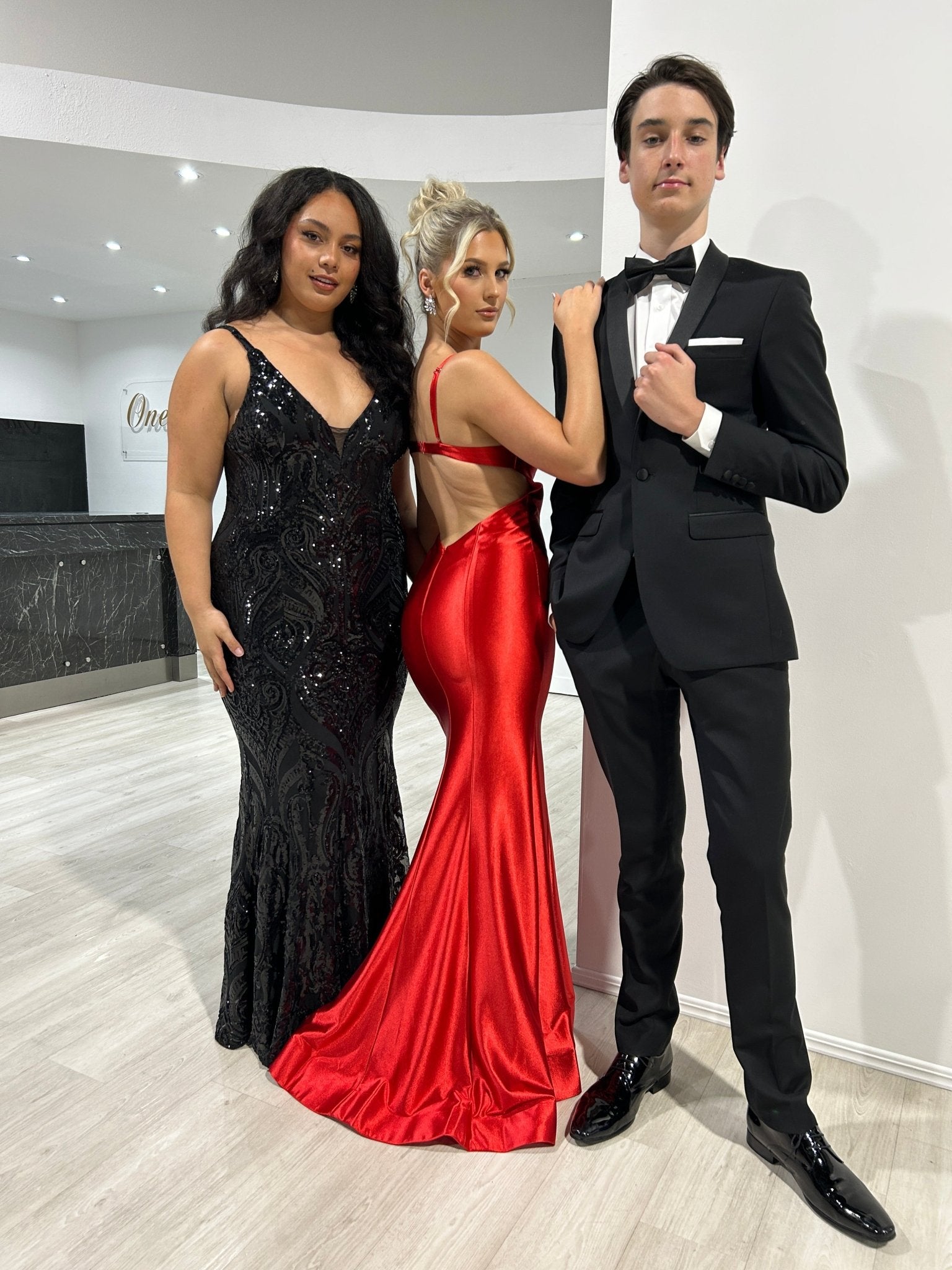 MONA Satin Diamanté Bra Detail Mermaid Formal Dress in Australia | One Honey Boutique