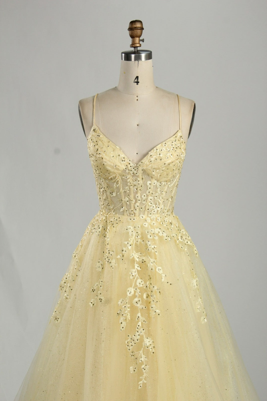 Honey Couture KAELA Lace & Mesh Feature Tulle Formal Dress