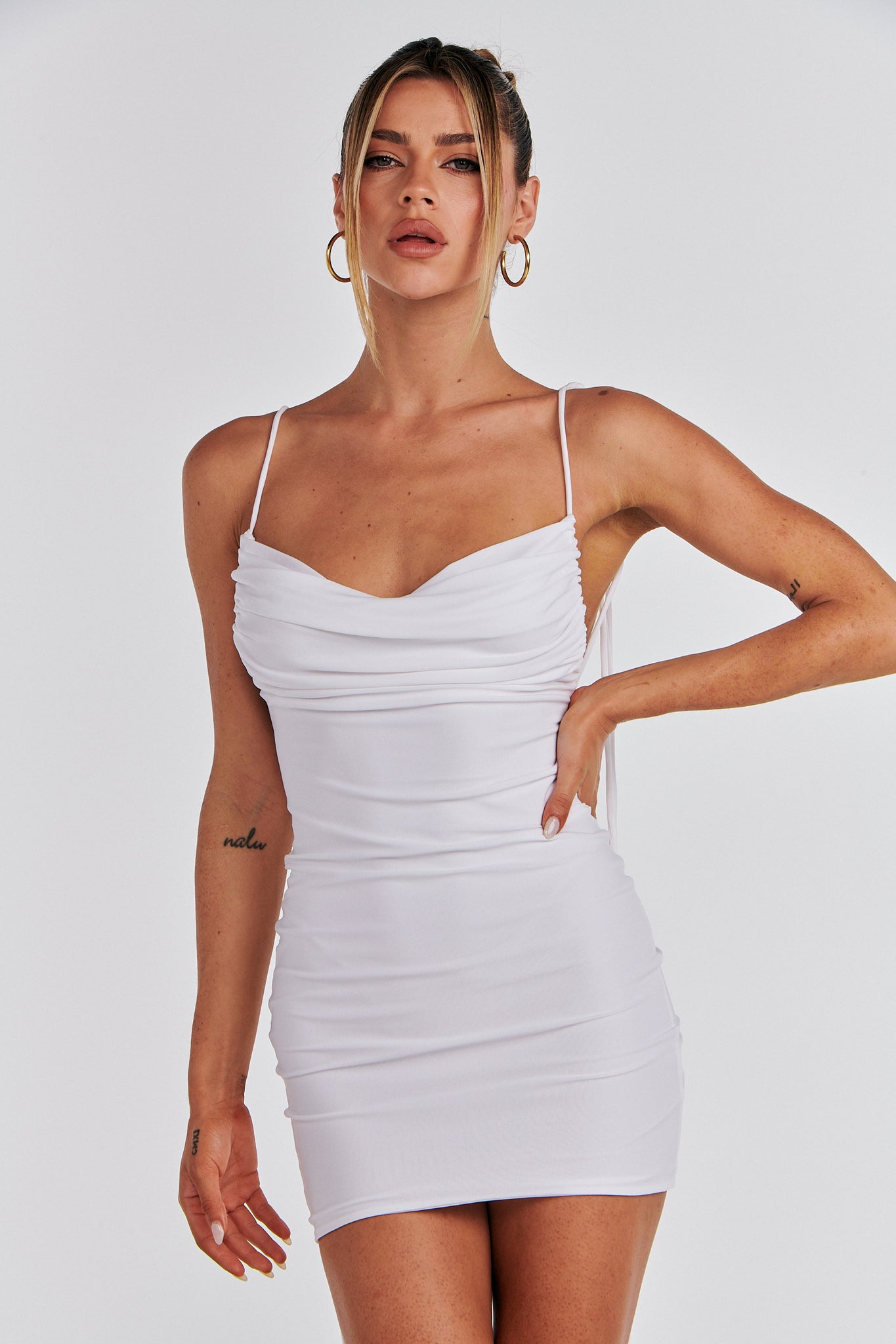 MÉLANI The Label JAI White Backless Party Dress Mini Dress