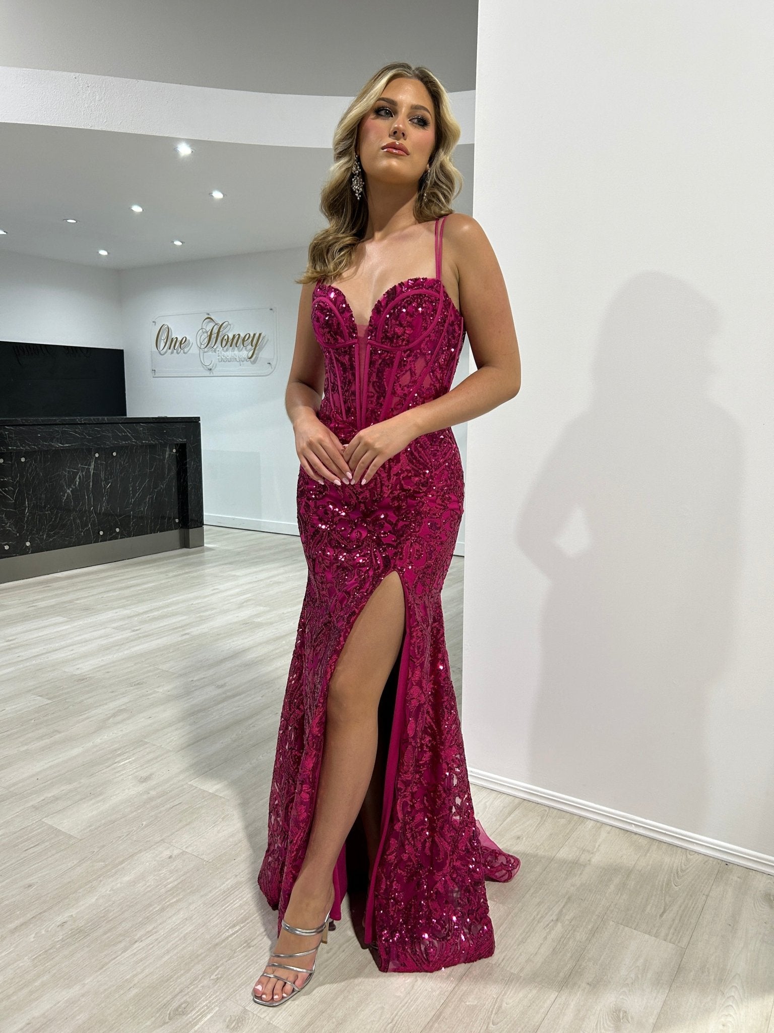MILLIE Sequin Corset Mermaid Formal Gown Dress in Australia | One Honey Boutique