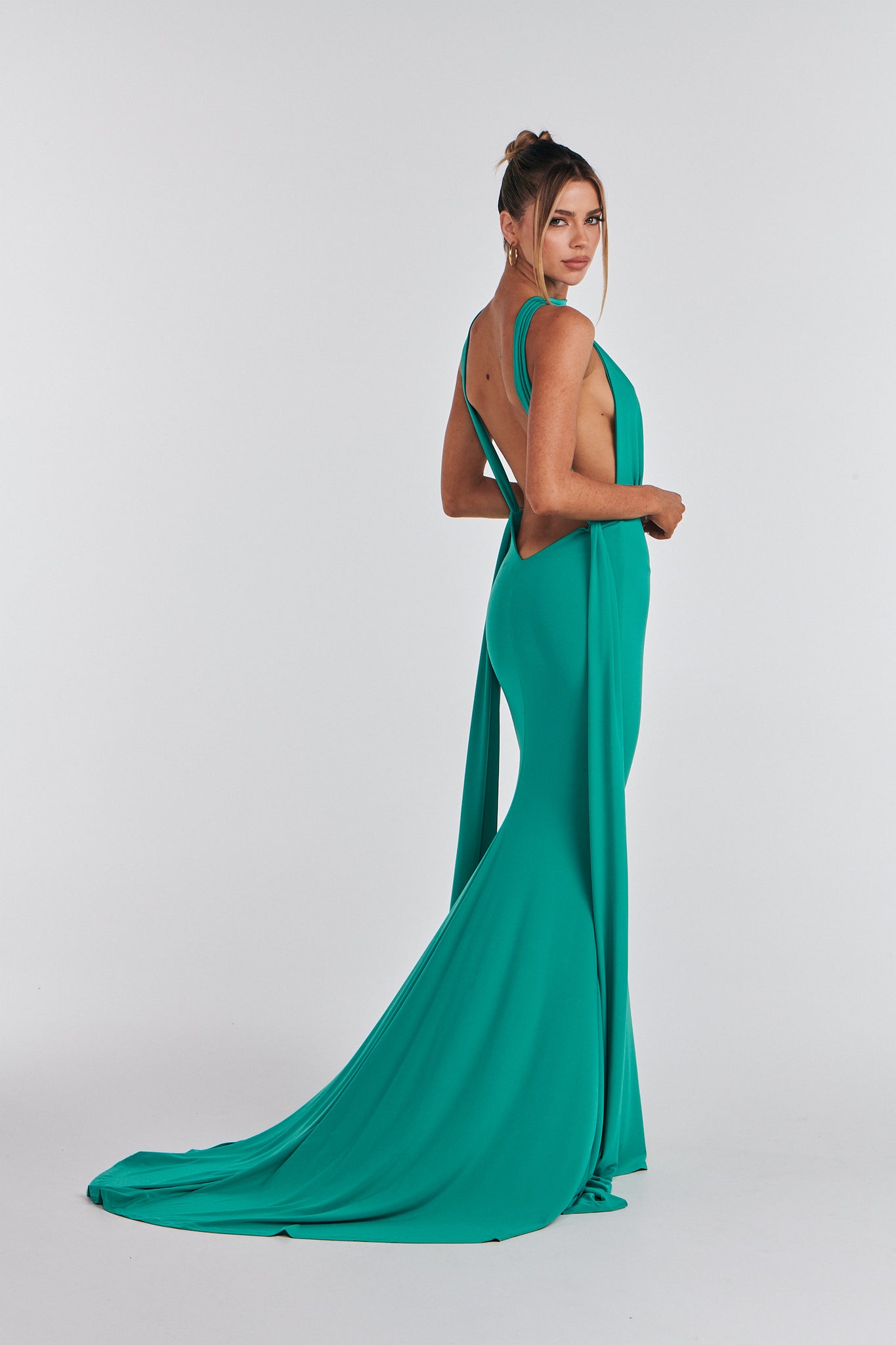 MÉLANI The Label LUCIA Jade Keyhole Neckline Backless Bridesmaid Formal Gown