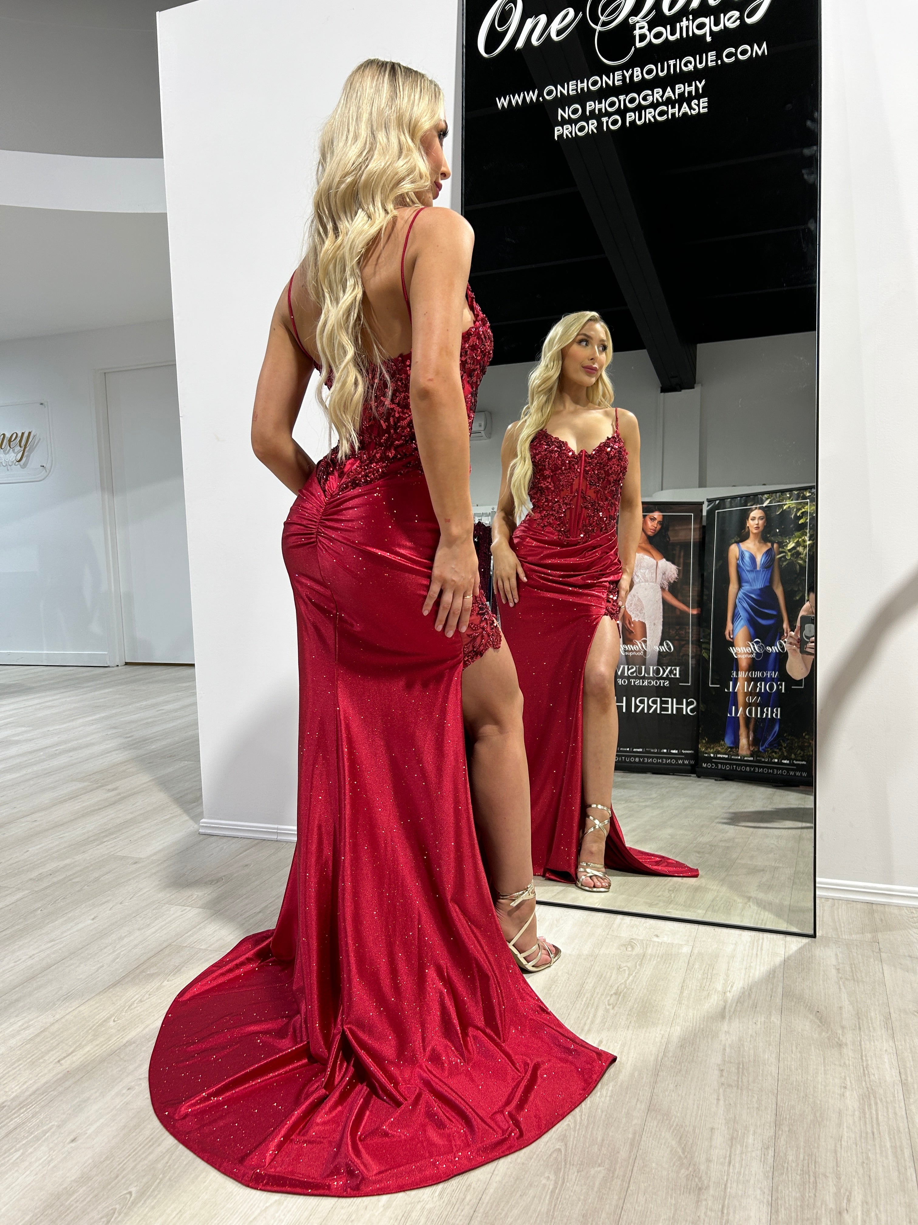 Delilah Corset Gown- Deep Red – Moda Glam Boutique