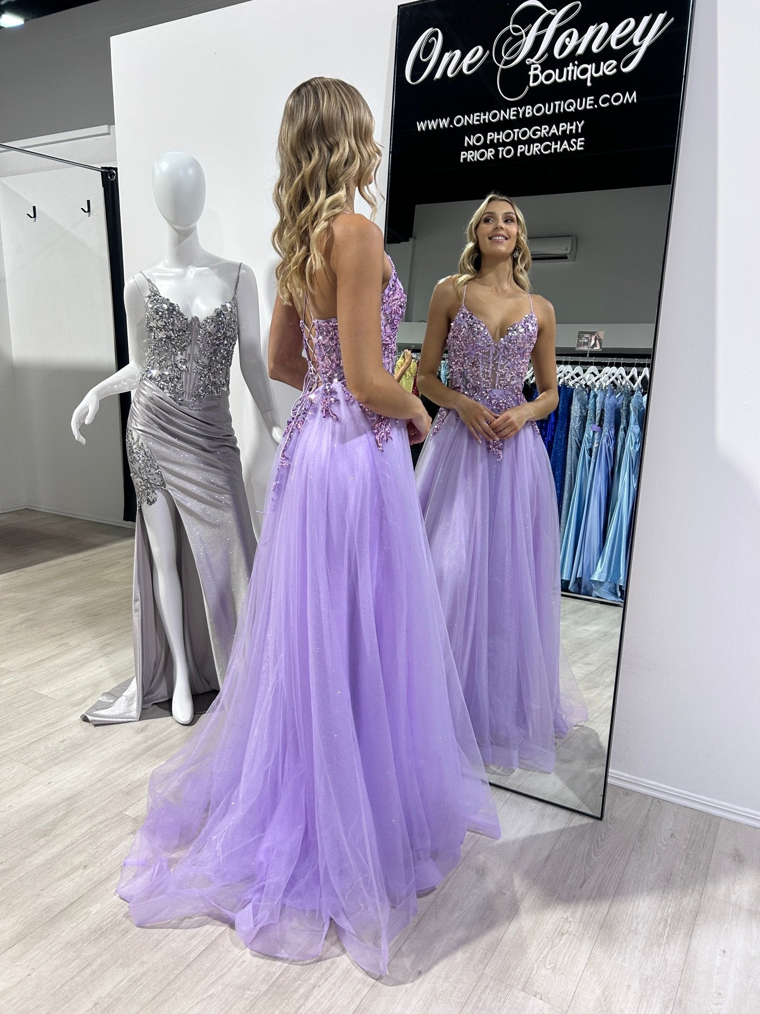 Honey Couture NOVINE Sequin & Glitter Mesh Tulle Formal Dress in Australia | One Honey Boutique