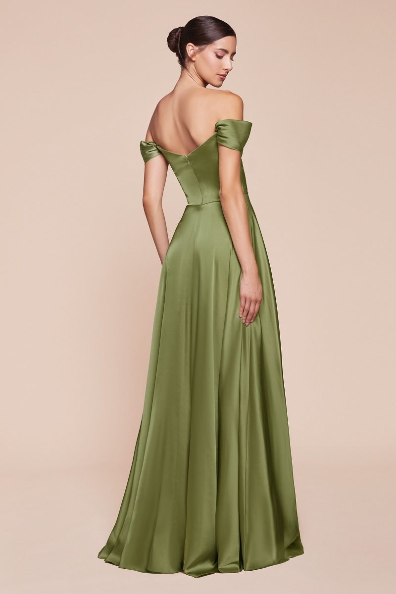 AURA Curve Off Shoulder Silky A Line Bridesmaid Formal Dress