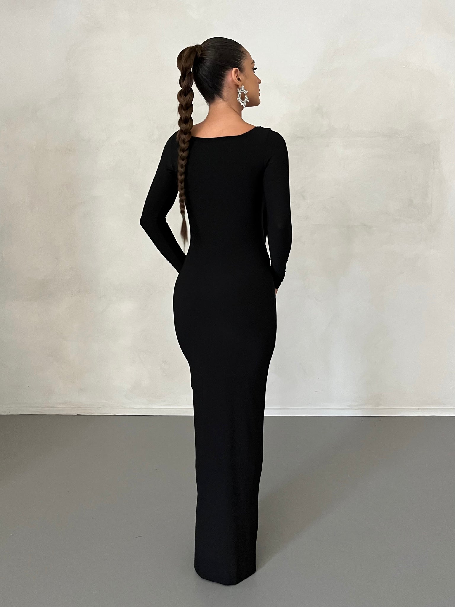 MÉLANI The Label AMARI Black Reversible Long Sleeve Dress