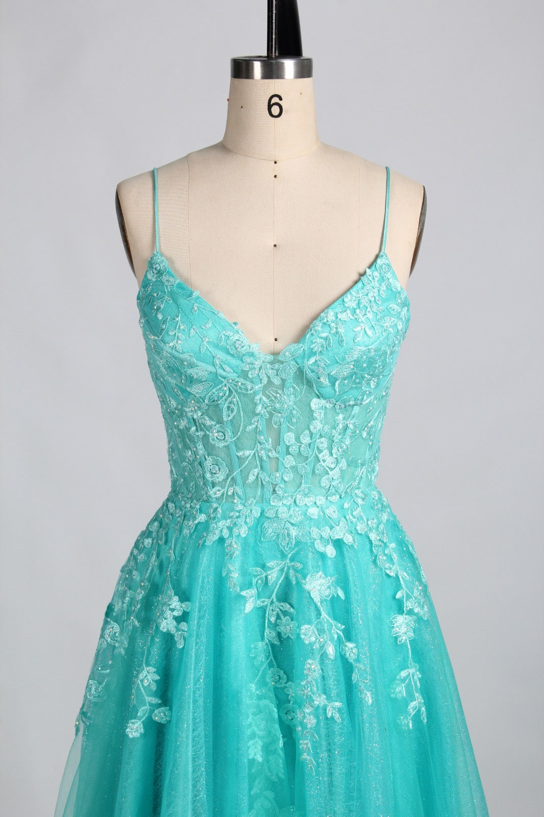 Honey Couture KAELA Lace & Mesh Feature Tulle Formal Dress