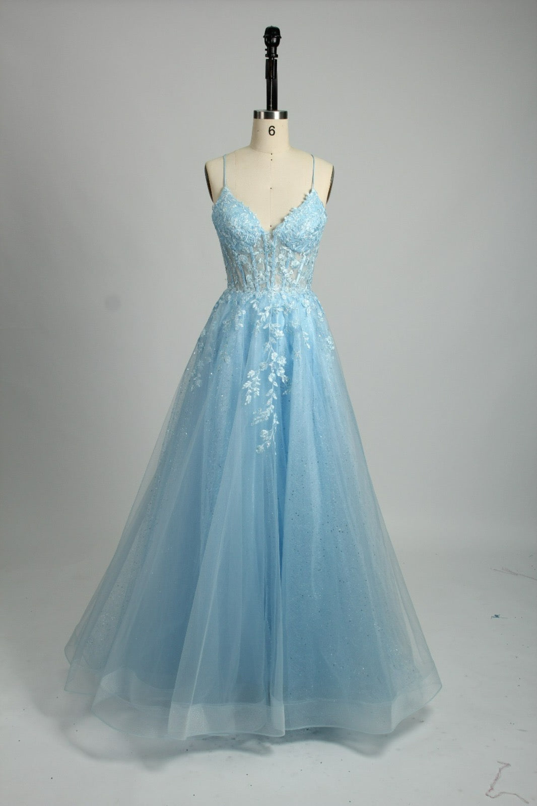 Honey Couture KAELA Lace & Mesh Feature Tulle Formal Dress