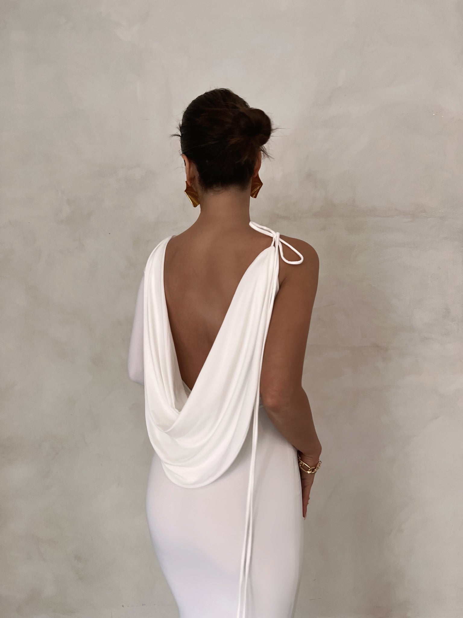 MÉLANI The Label EMILIA White Reversible One Sleeve Dress