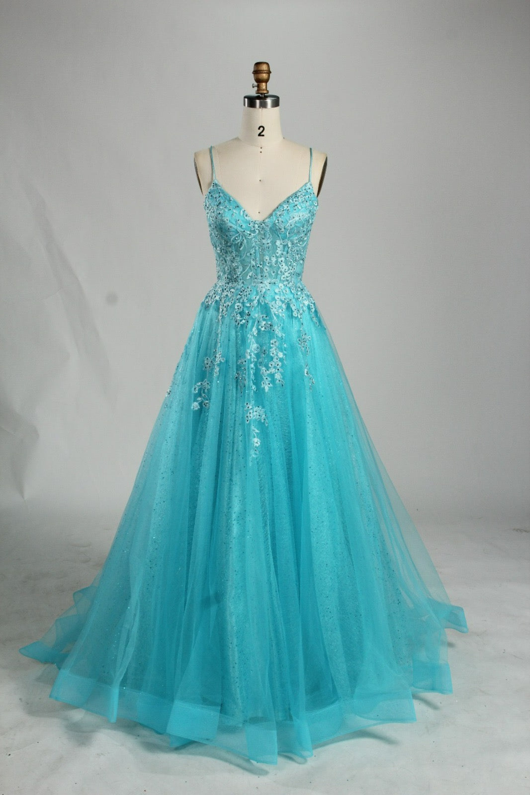Honey Couture KAELA Lace & Mesh Feature Tulle Formal Dress