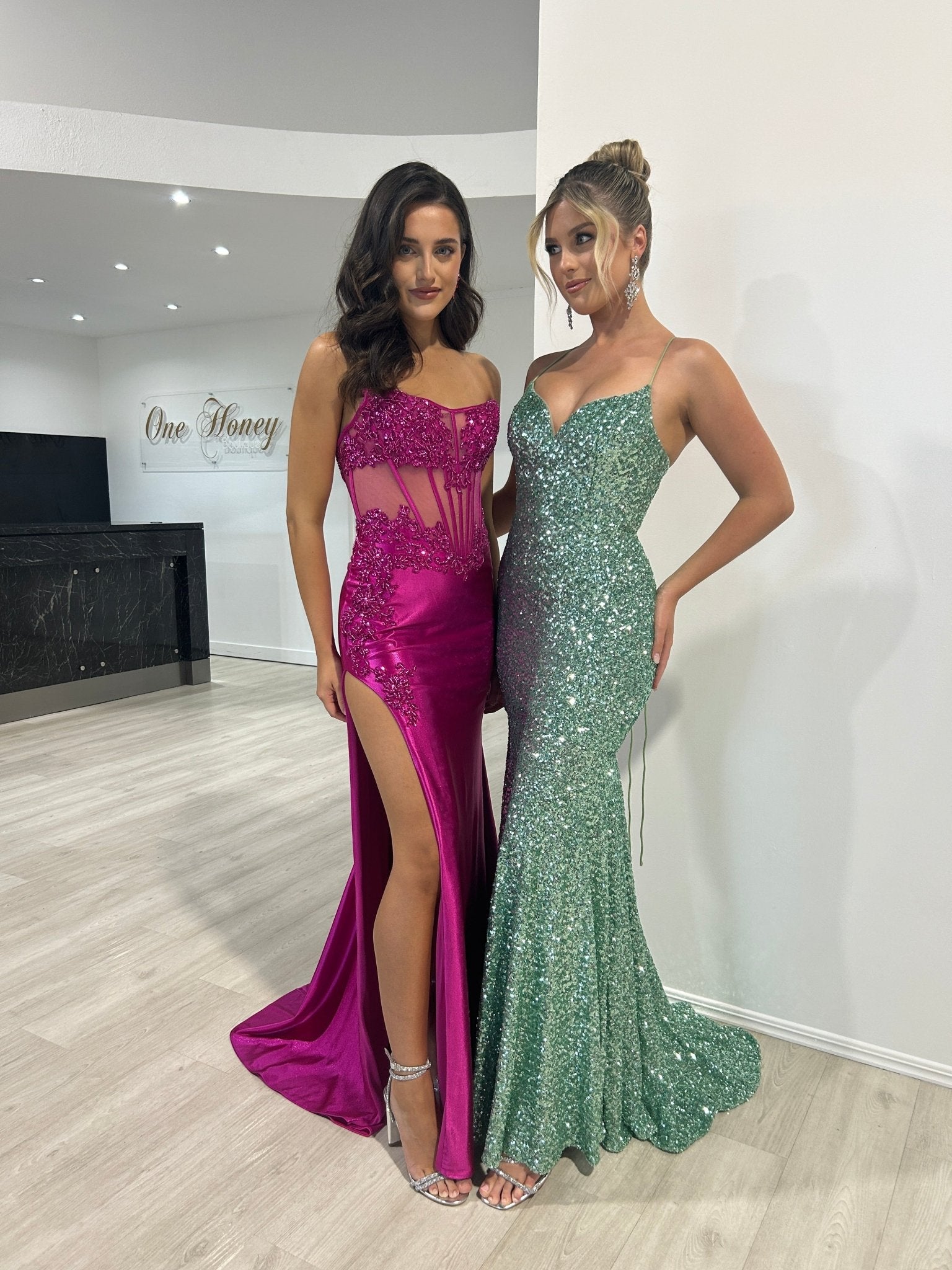 white christmas dresses NORMA Sequin Hidden Corset Mermaid Prom & Formal Dress
