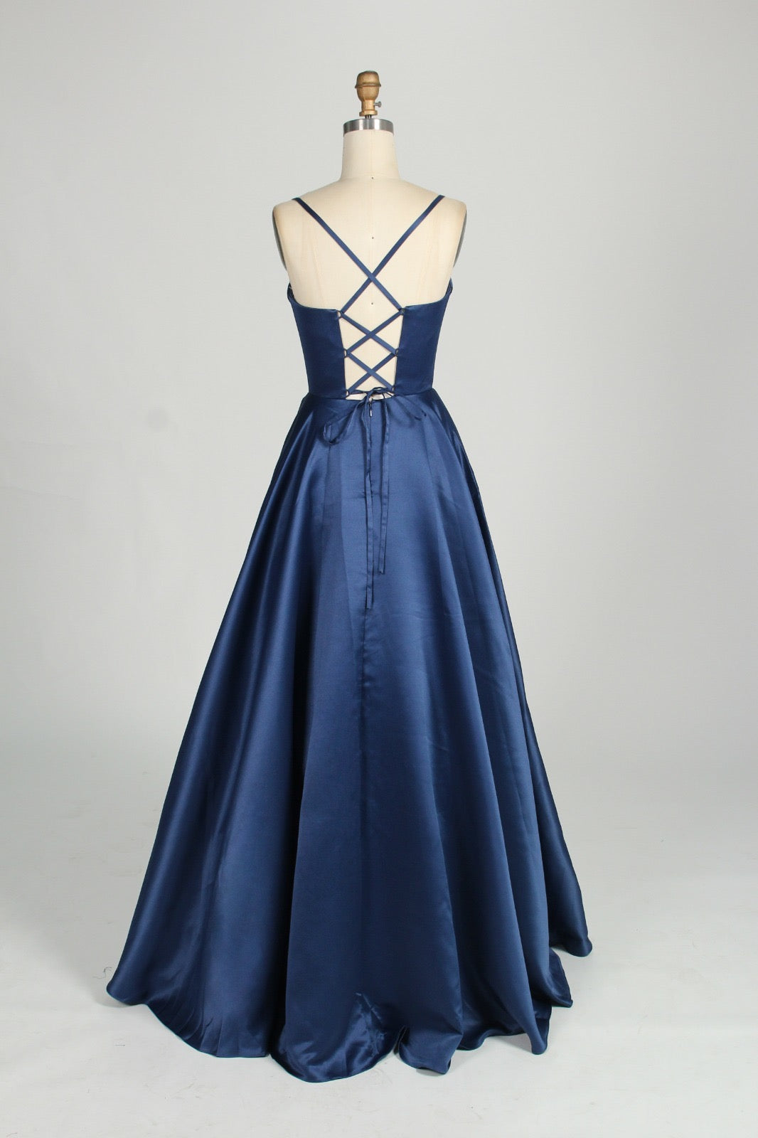 Honey Couture BRIELLA Satin Corset Ball Gown Formal Dress
