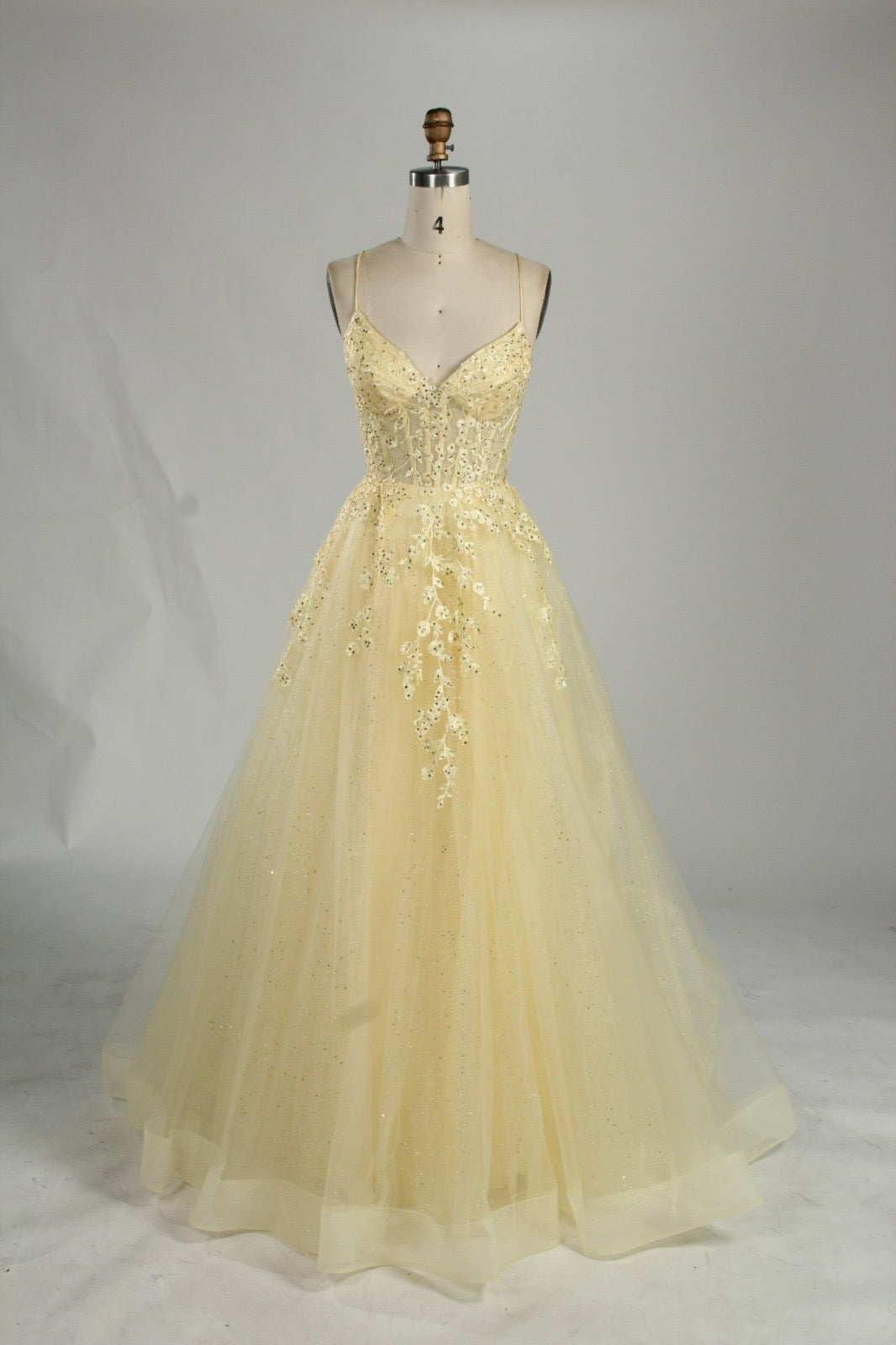 Honey Couture KAELA Lace & Mesh Feature Tulle Formal Dress
