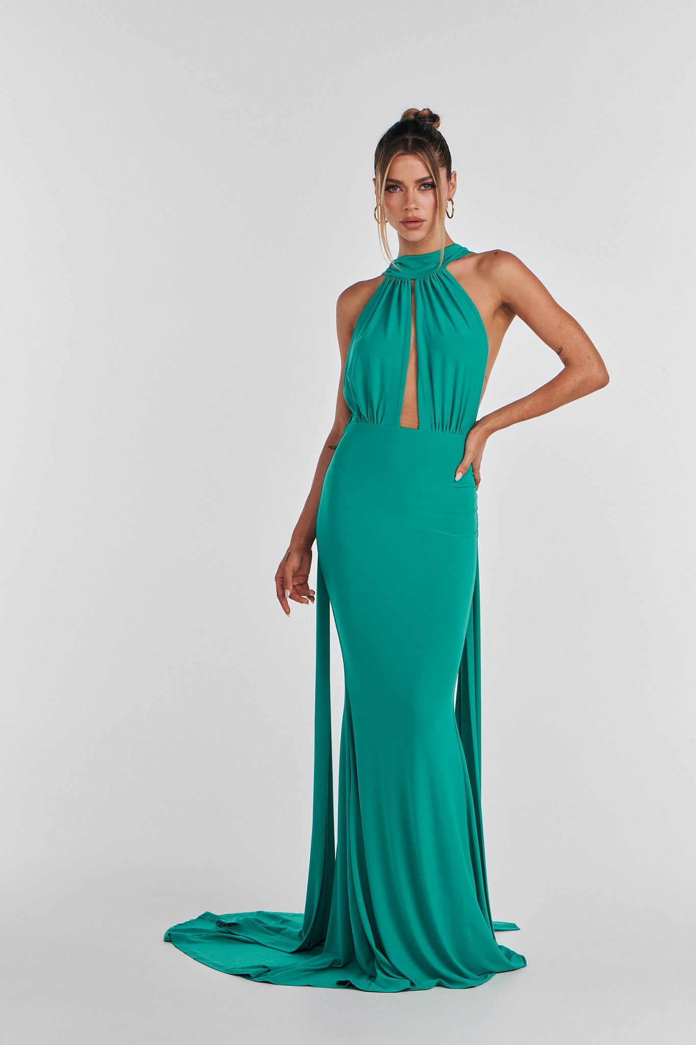 MÉLANI The Label LUCIA Jade Keyhole Neckline Backless Bridesmaid Formal Gown