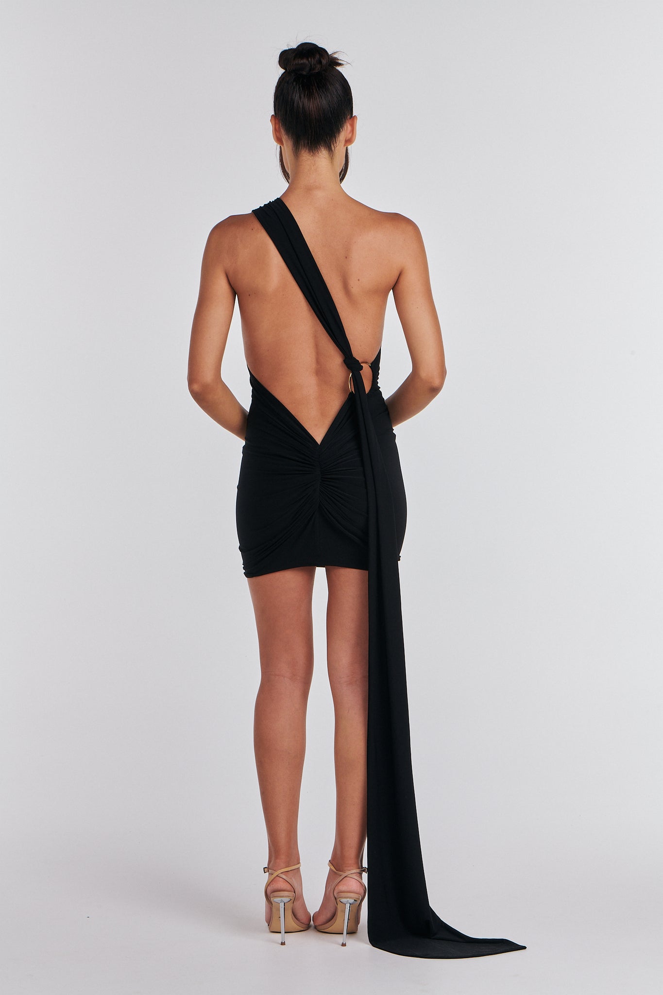 MÉLANI The Label SIANI Black Asymmetric Party Dress Mini Dress