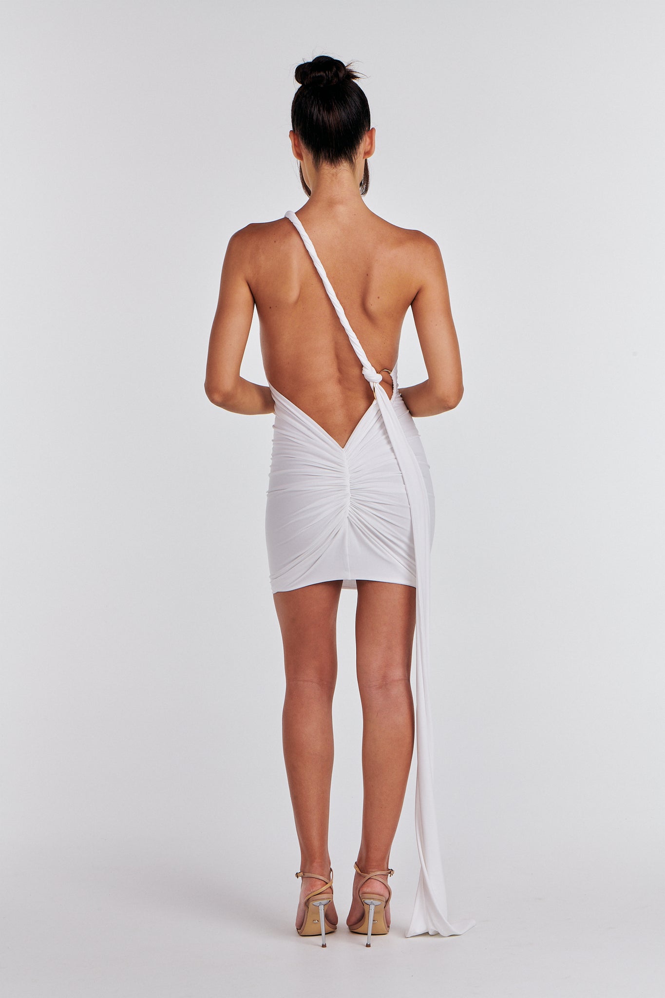 MÉLANI The Label SIANI White Asymmetric Party Dress Mini Dress