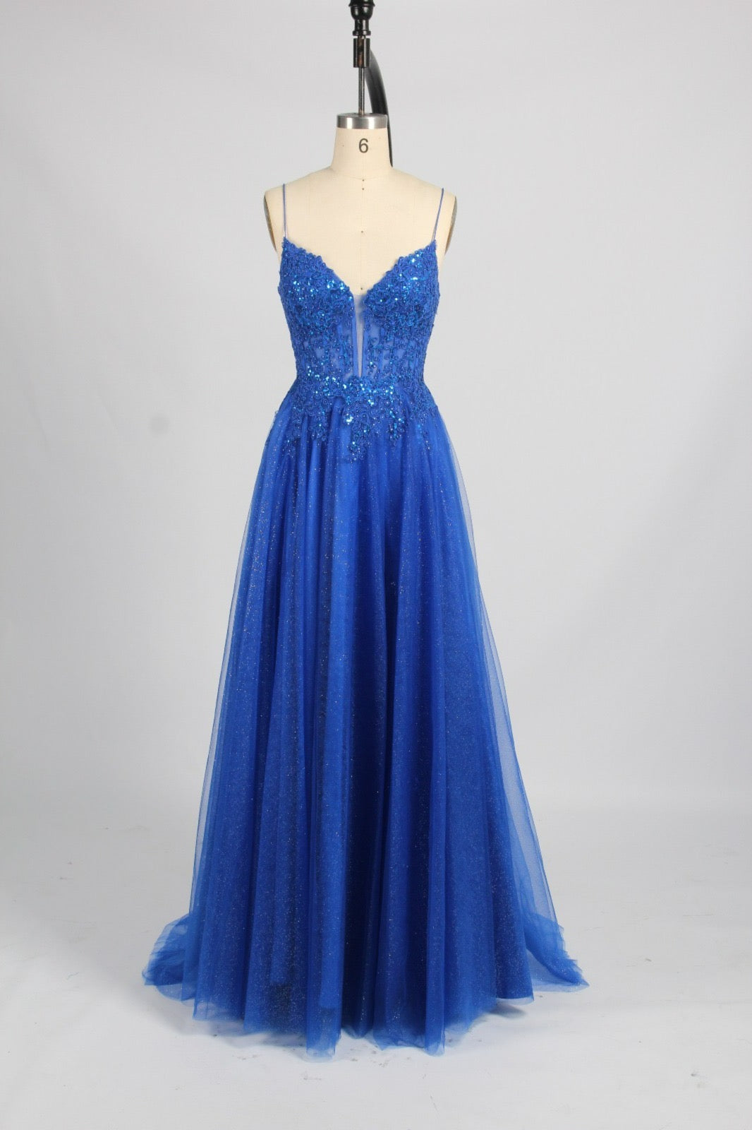 Honey Couture LYRA Corset Back Lace Bodice Tulle Formal Dress