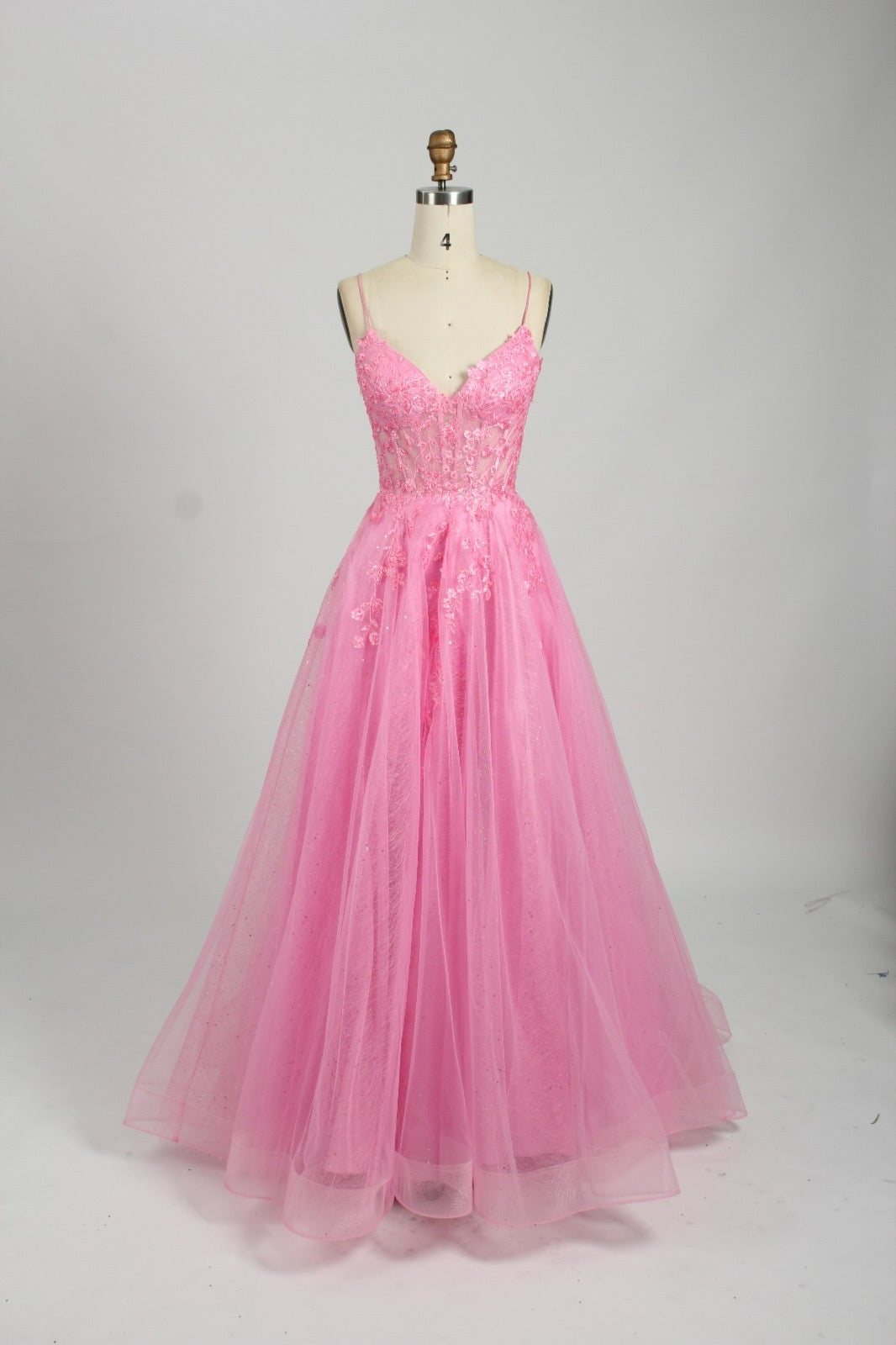 Honey Couture KAELA Lace & Mesh Feature Tulle Formal Dress