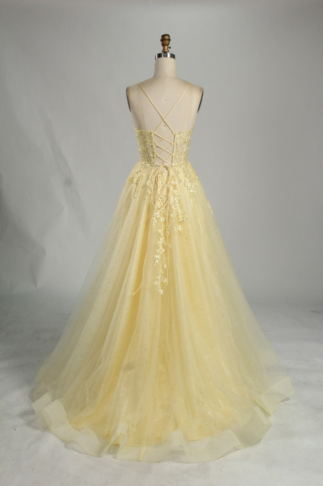 Honey Couture KAELA Lace & Mesh Feature Tulle Formal Dress