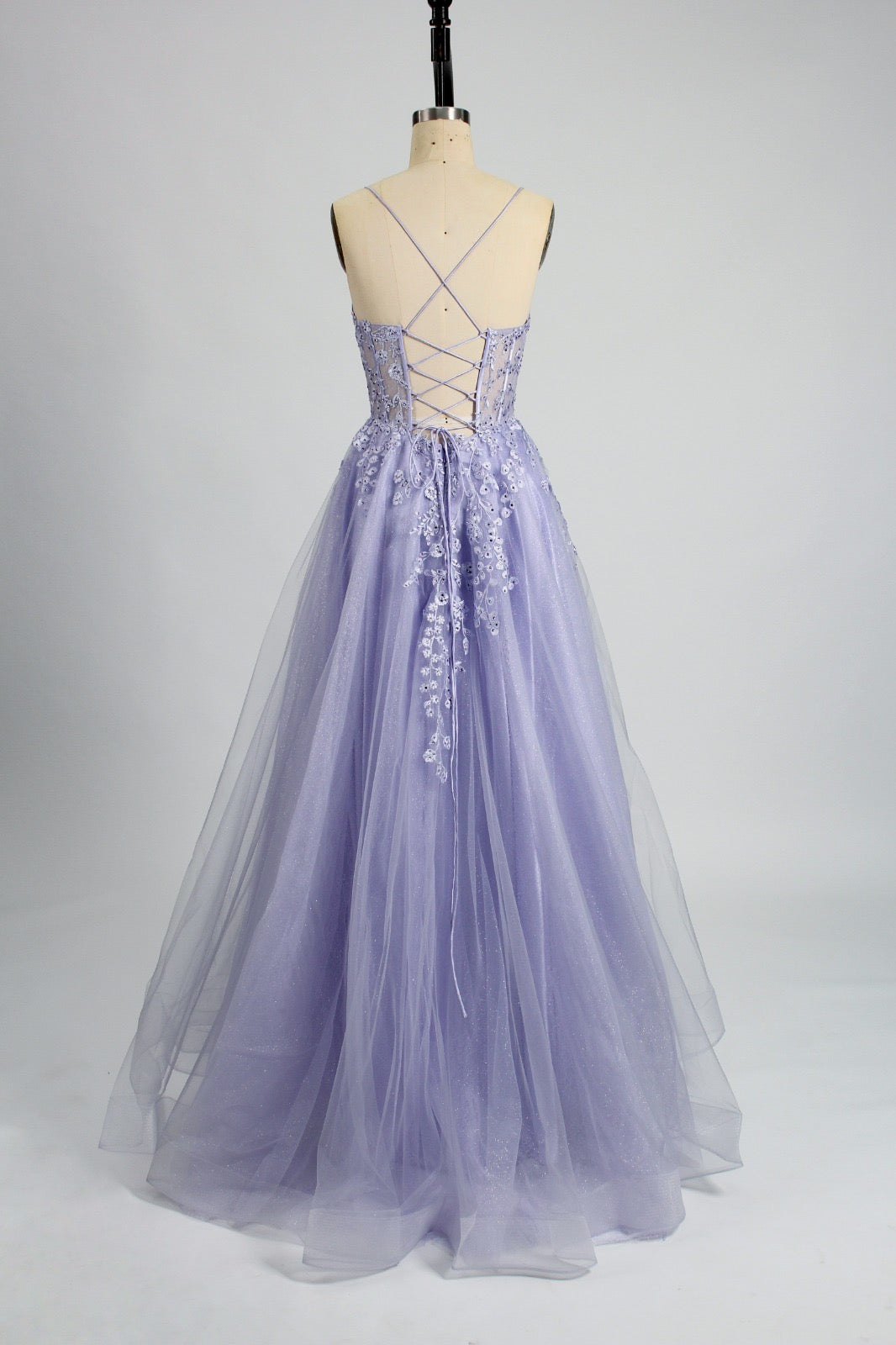 Honey Couture KAELA Lace & Mesh Feature Tulle Formal Dress