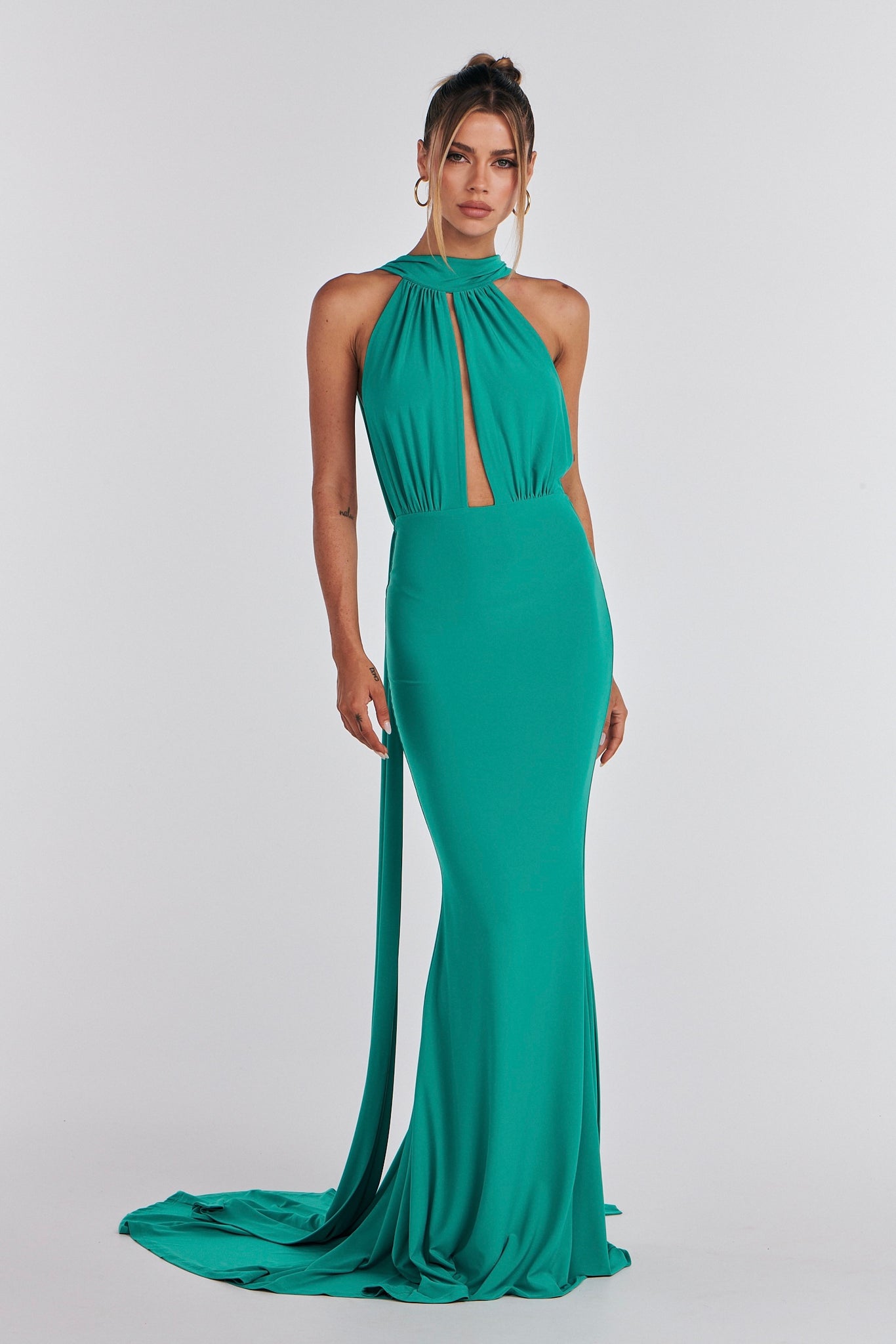 MÉLANI The Label LUCIA Jade Keyhole Neckline Backless Bridesmaid Formal Gown