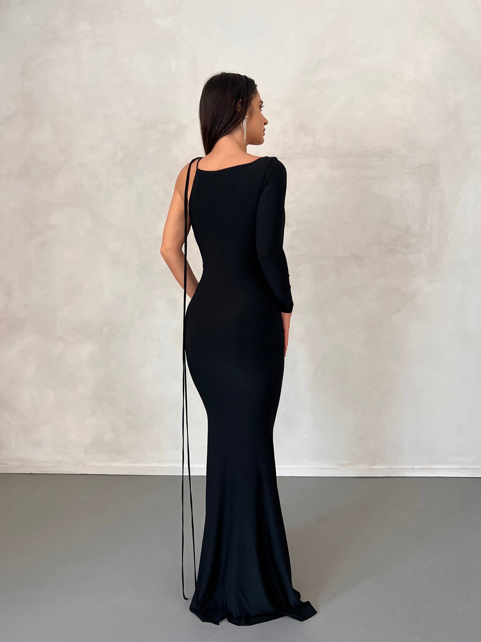 MÉLANI The Label EMILIA Black Reversible One Sleeve Dress